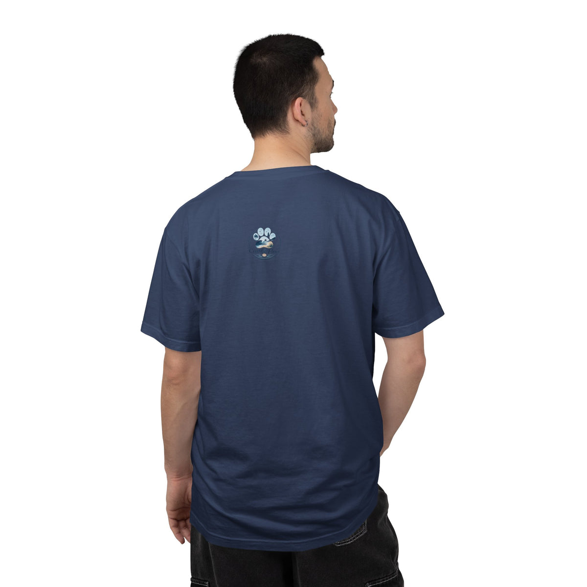 Ocean Paw Surf T-Shirt — Beach Sunset Paw Print Tee