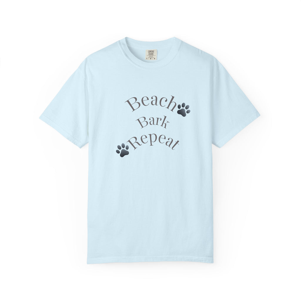Beach Bark Repeat T-Shirt — Casual Dog Lover Tee