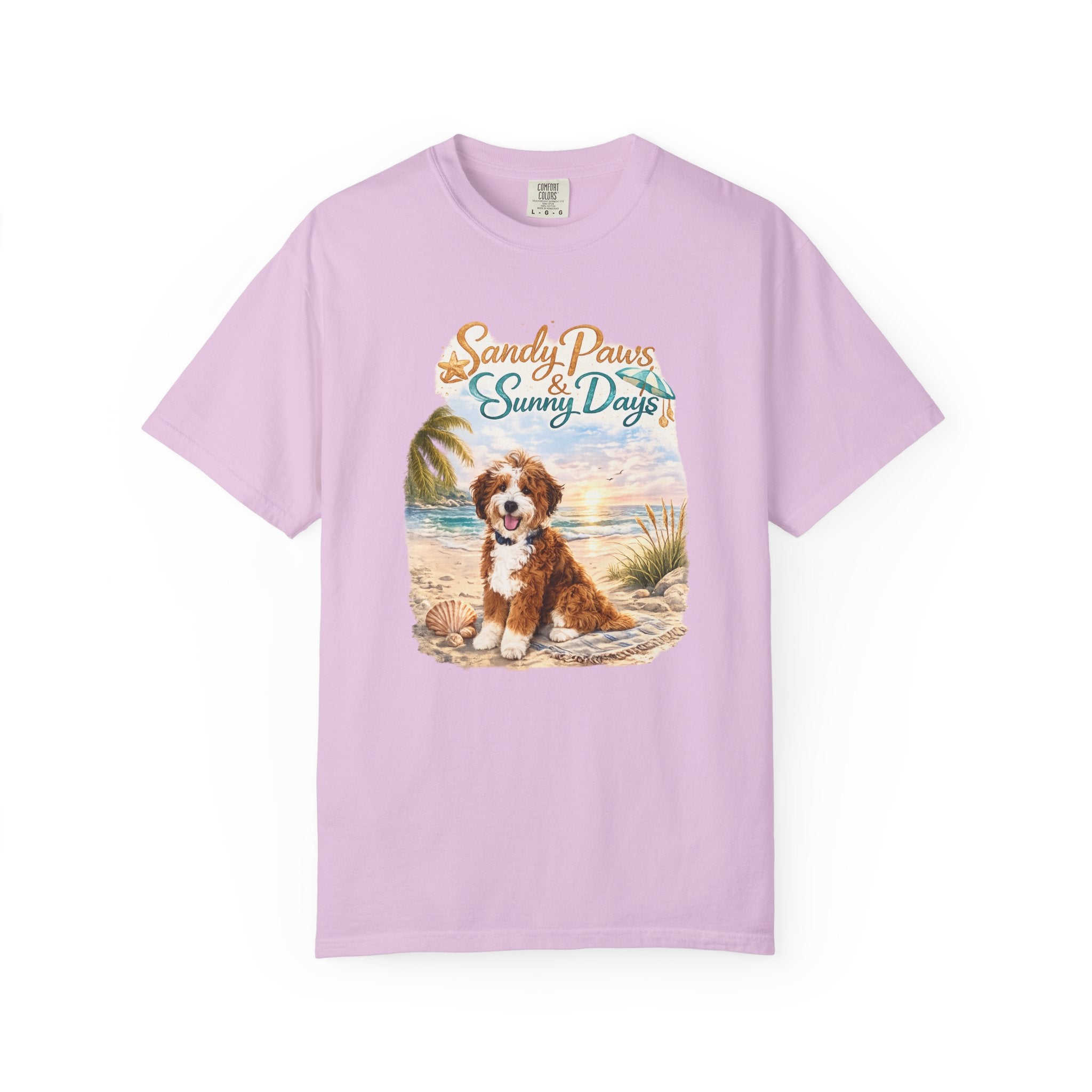 Sandy Paws Sunny Days T-Shirt — Unisex Comfort Colors Graphic Tee