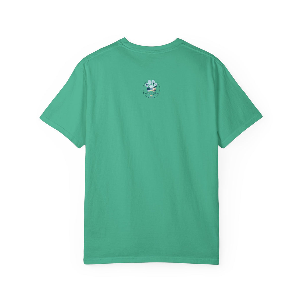 Ocean Paw Surf T-Shirt — Beach Sunset Paw Print Tee
