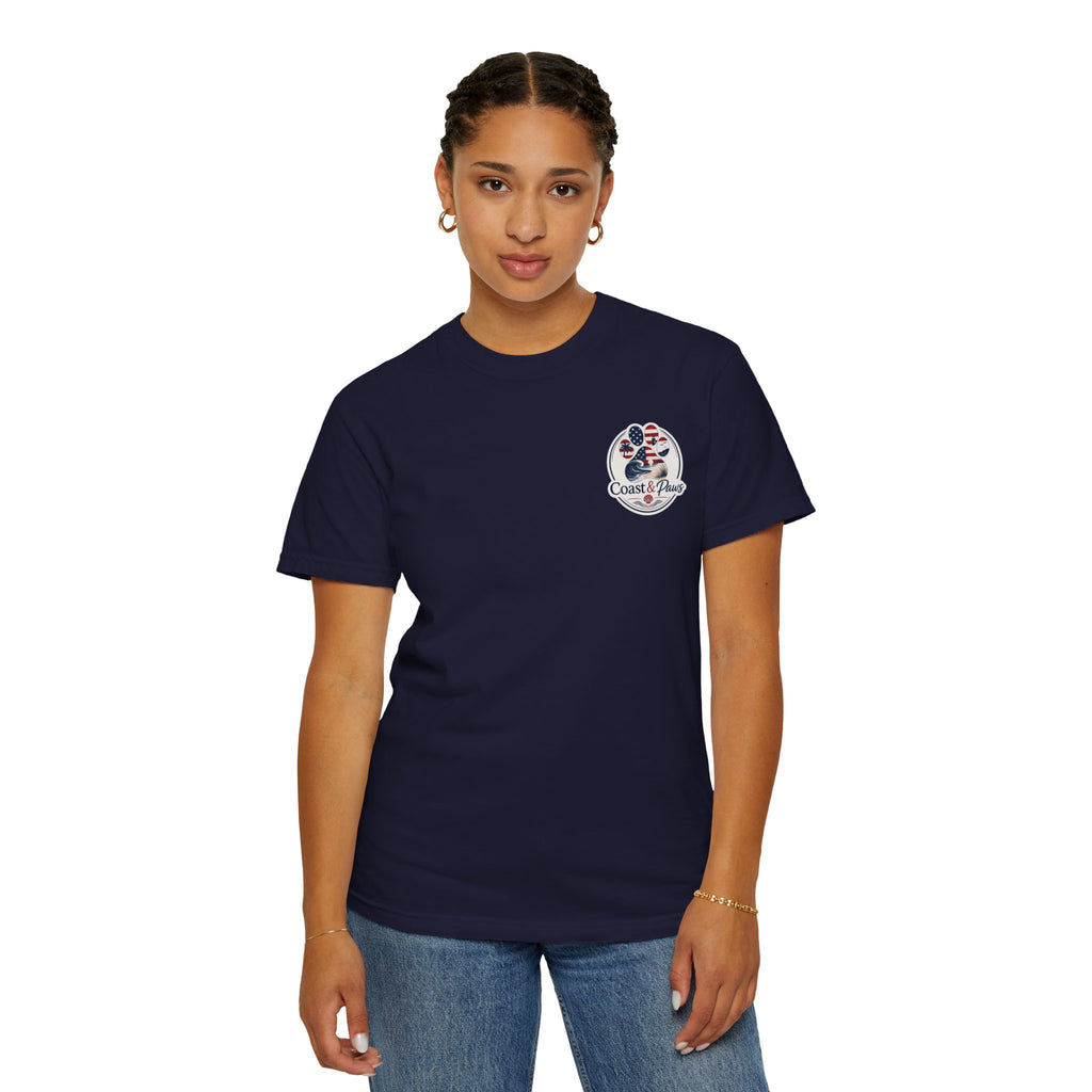 Coast & Paws Signature (Red, White & Blue) Unisex Garment-Dyed T-shirt