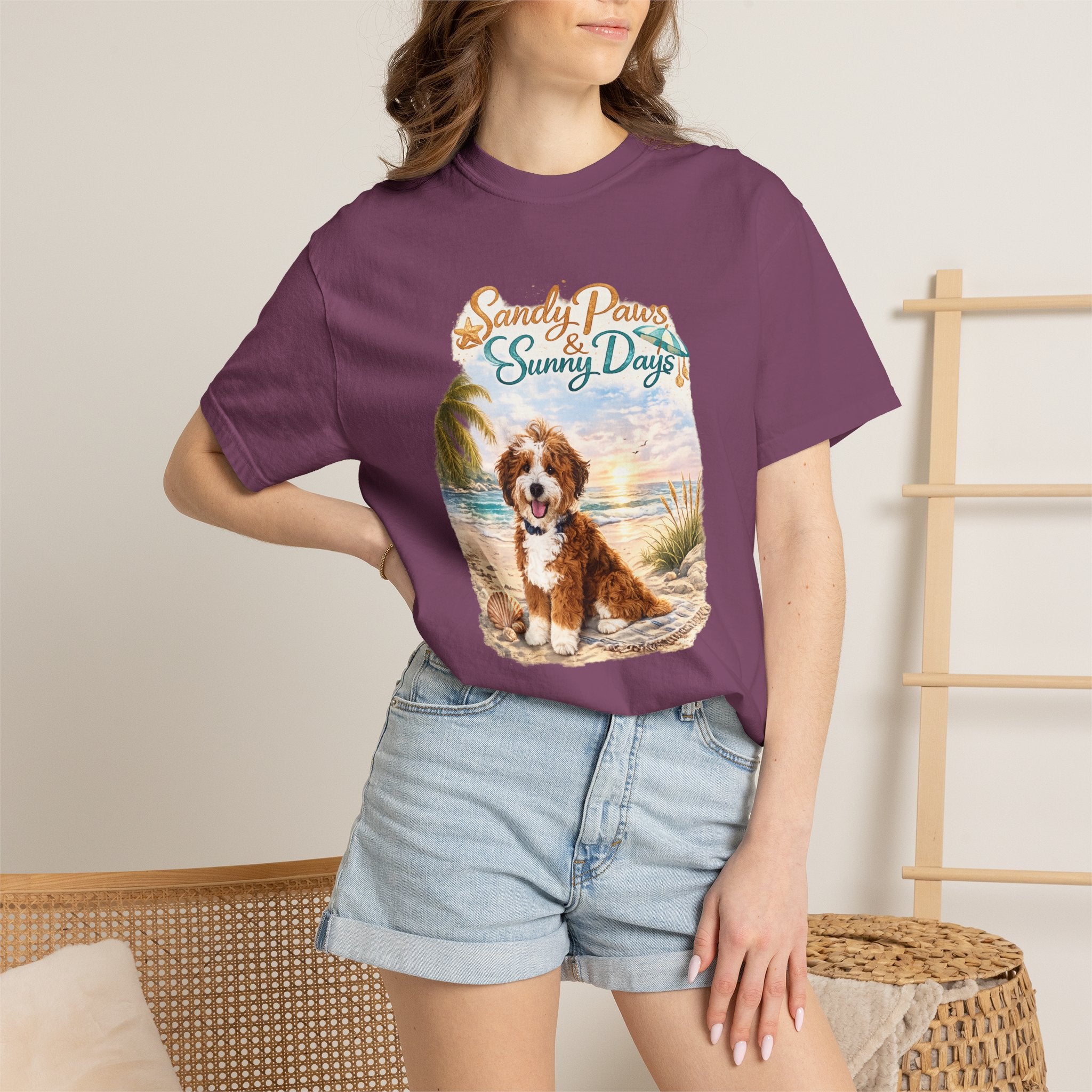 Sandy Paws Sunny Days T-Shirt — Unisex Comfort Colors Graphic Tee