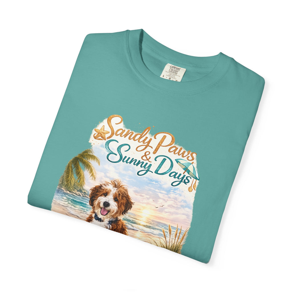Sandy Paws Sunny Days T-Shirt — Unisex Comfort Colors Graphic Tee
