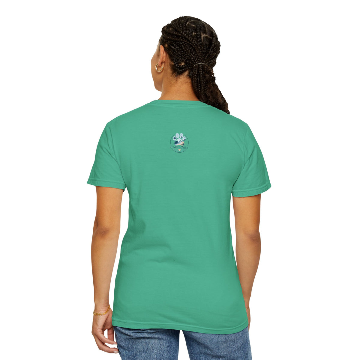 Ocean Paw Surf T-Shirt — Beach Sunset Paw Print Tee