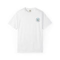 Paws Tides & Good Vibes T-Shirt | Beach Dog Paw Print Coastal Scene