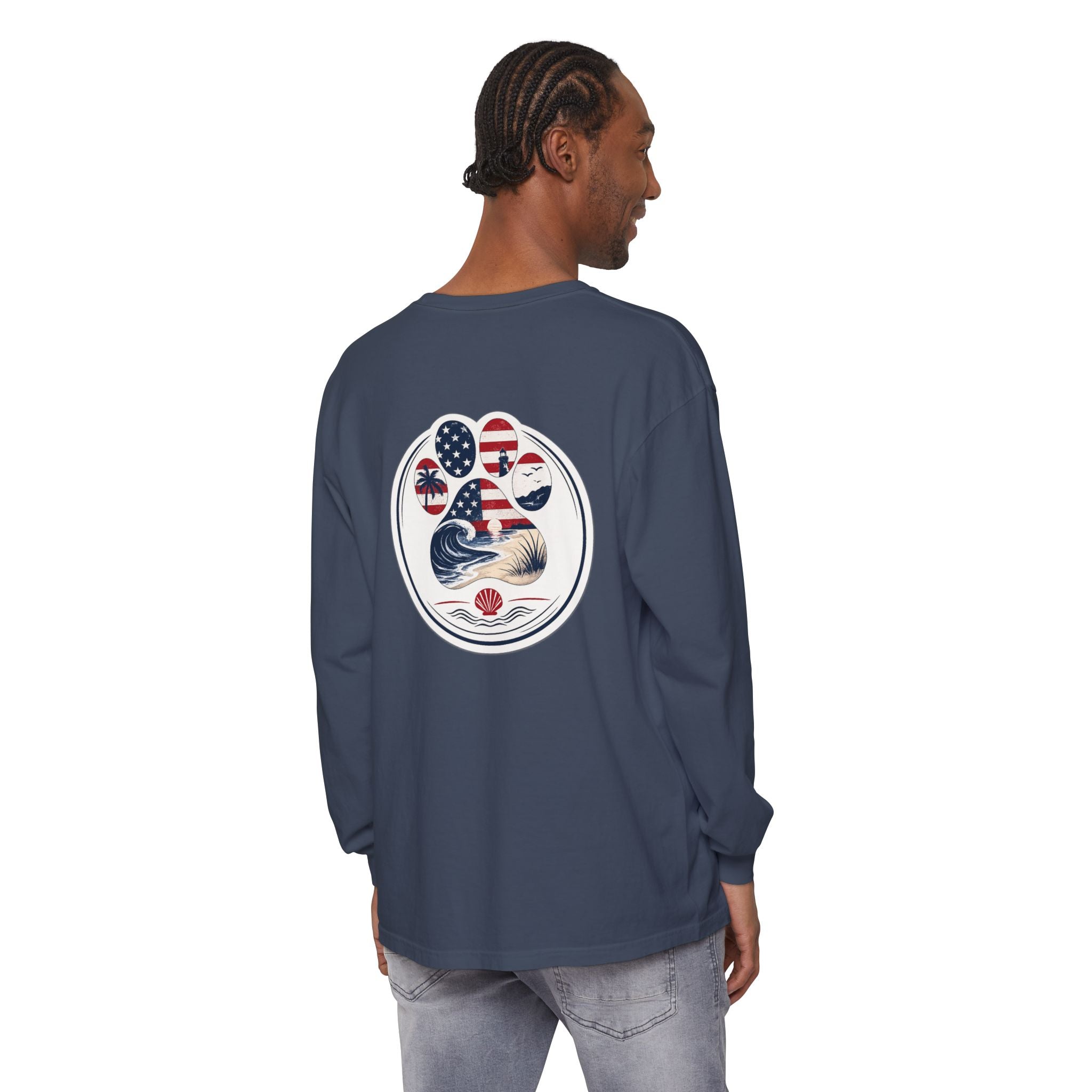 Patriotic Coast & Paws Signature Long Sleeve T‑Shirt