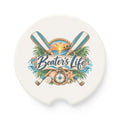 Boater's Life Soapstone Car Coaster – Nautical Boat Oars Compass Design
