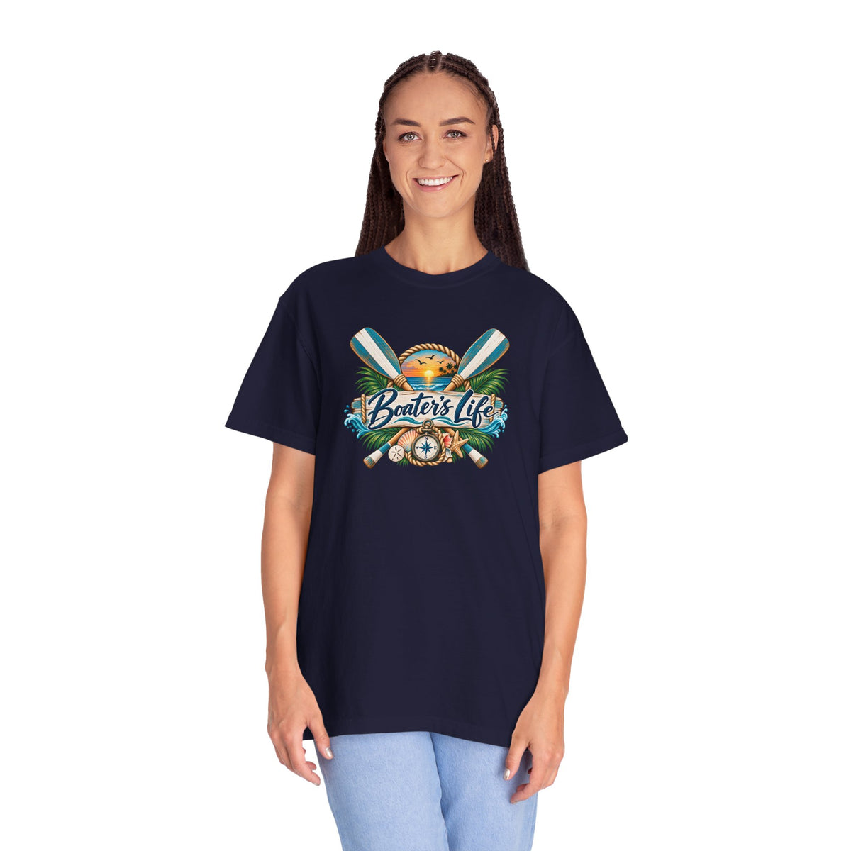 Boater's Life T-Shirt — Nautical Oars & Compass Beach Tee
