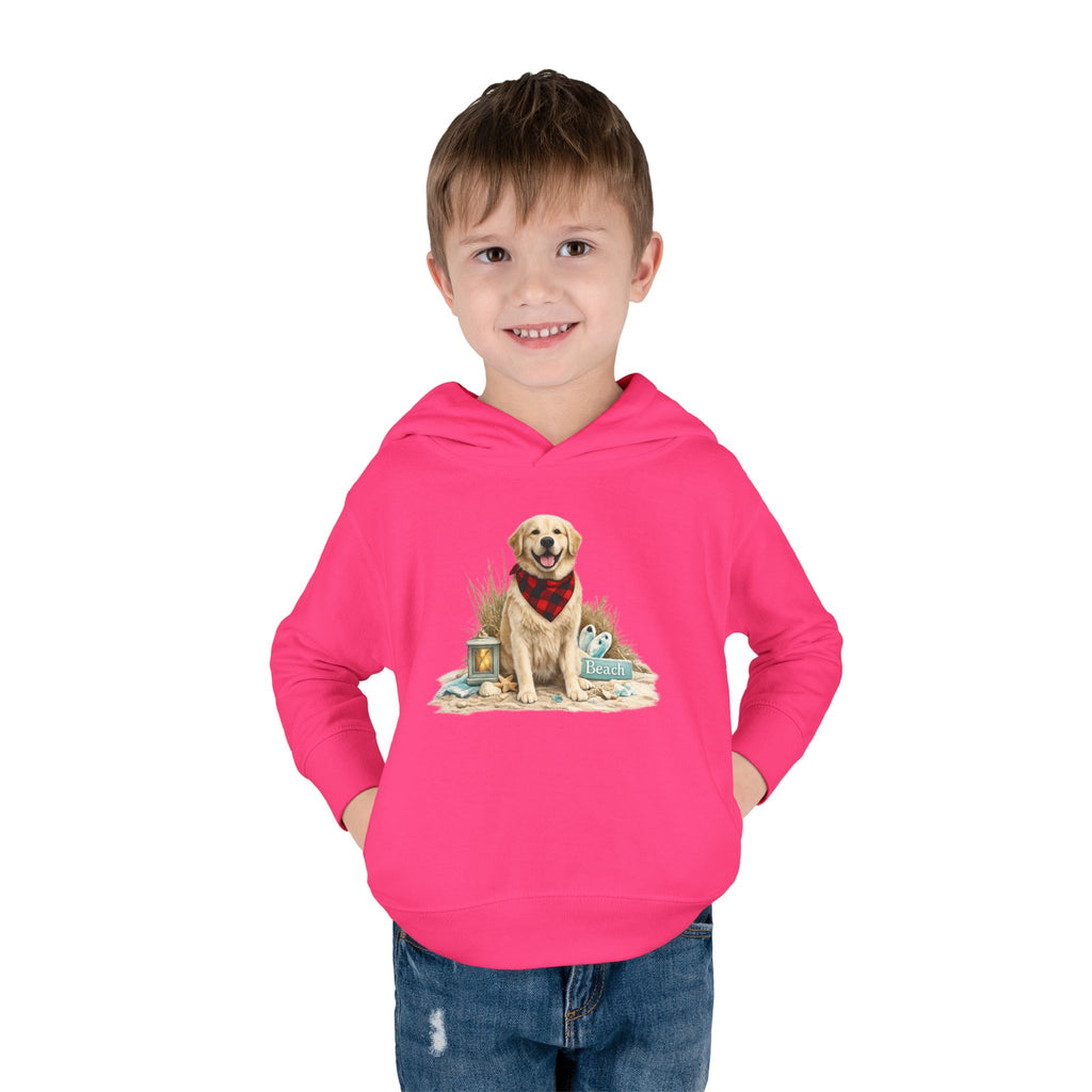 Toddler Hoodie — Golden Retriever with Bandana Graphic