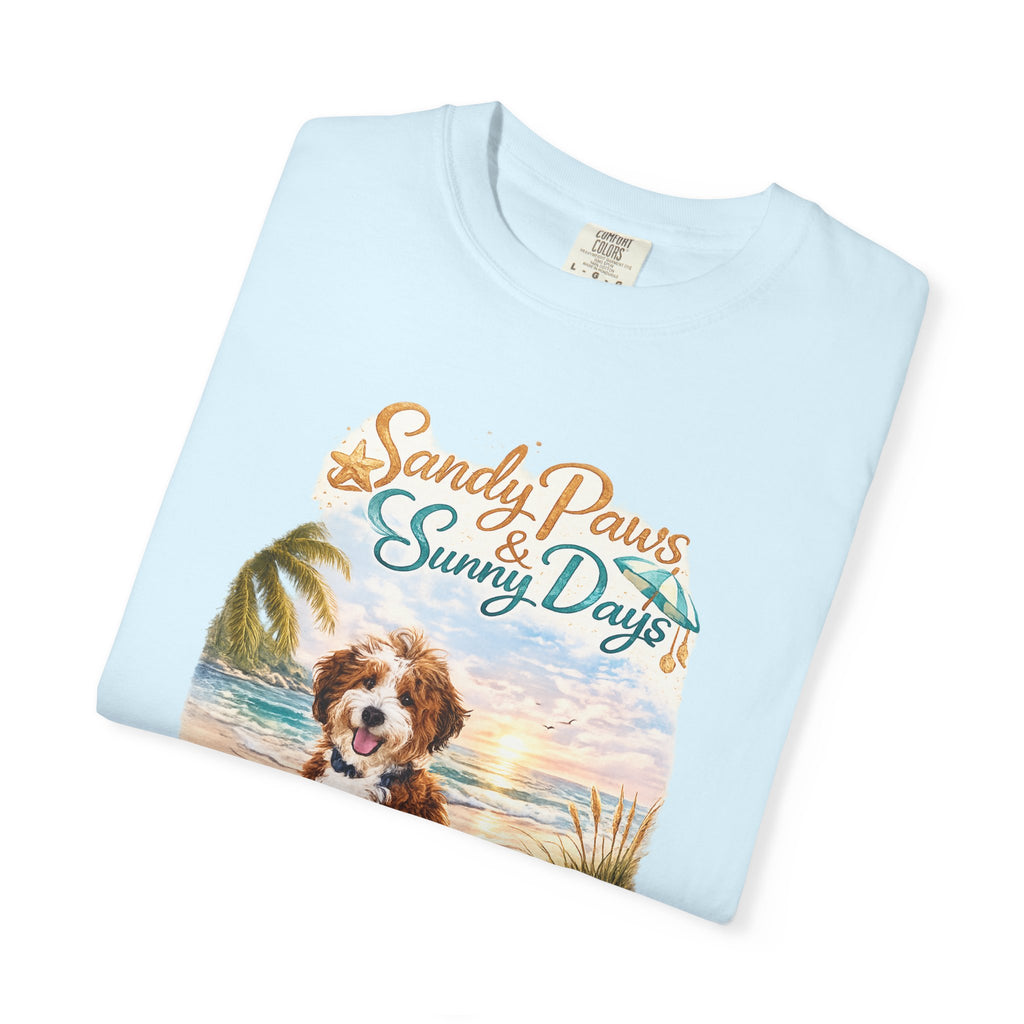 Sandy Paws Sunny Days T-Shirt — Unisex Comfort Colors Graphic Tee
