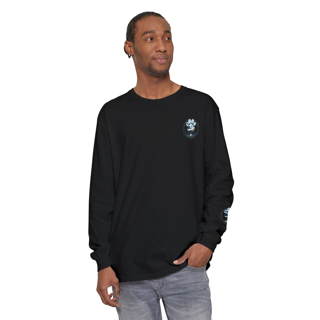 Coast & Paws Signature Soft Long Sleeve Tee — Coastal Paw Wave Graphic