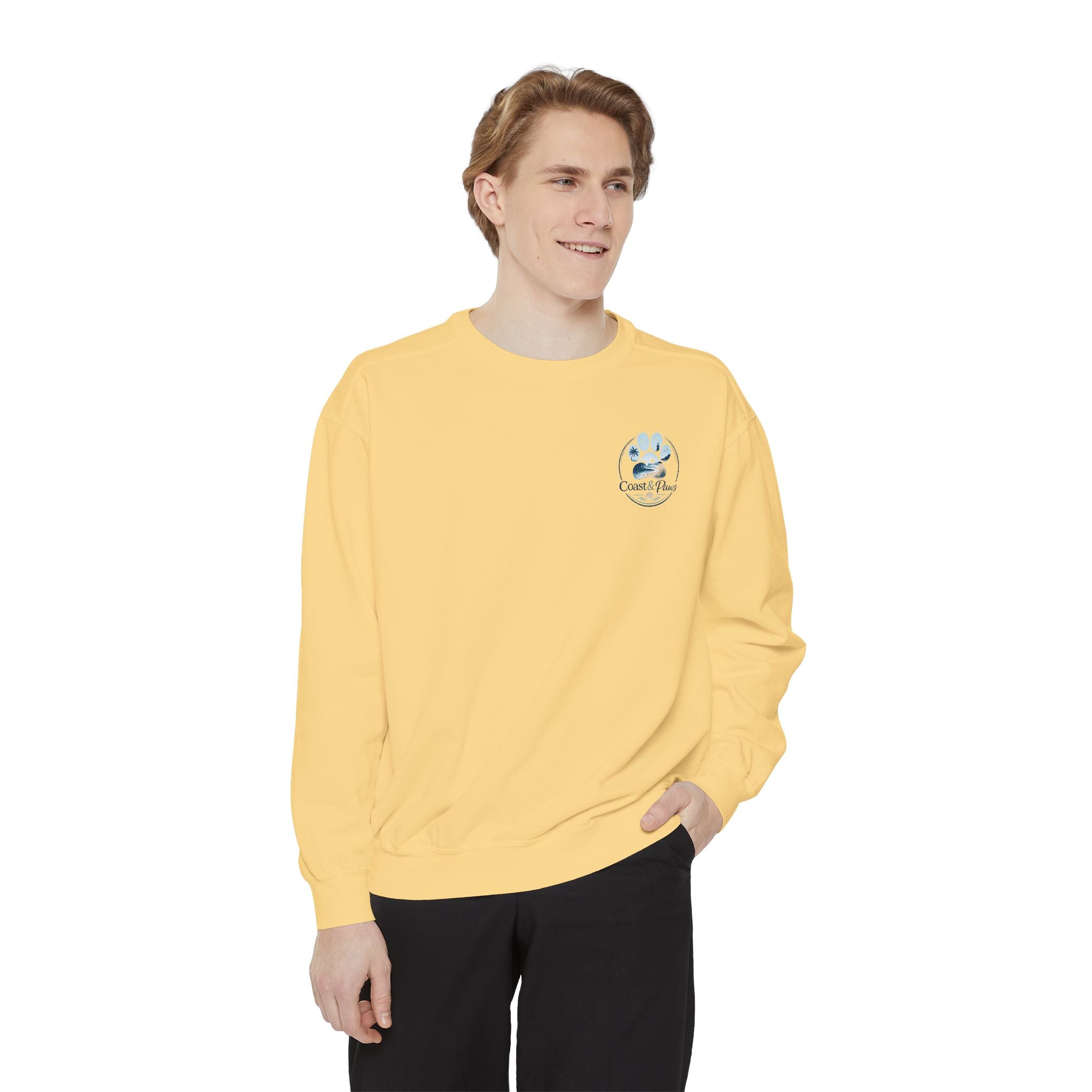 Paws in the Sand Sweatshirt | Anchor Paw Print Nautical Beach Design