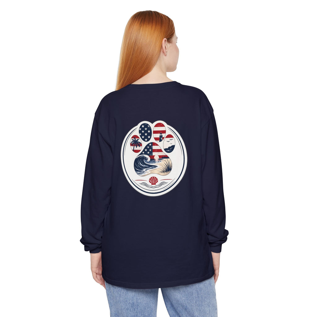 Patriotic Coast & Paws Signature Long Sleeve T‑Shirt