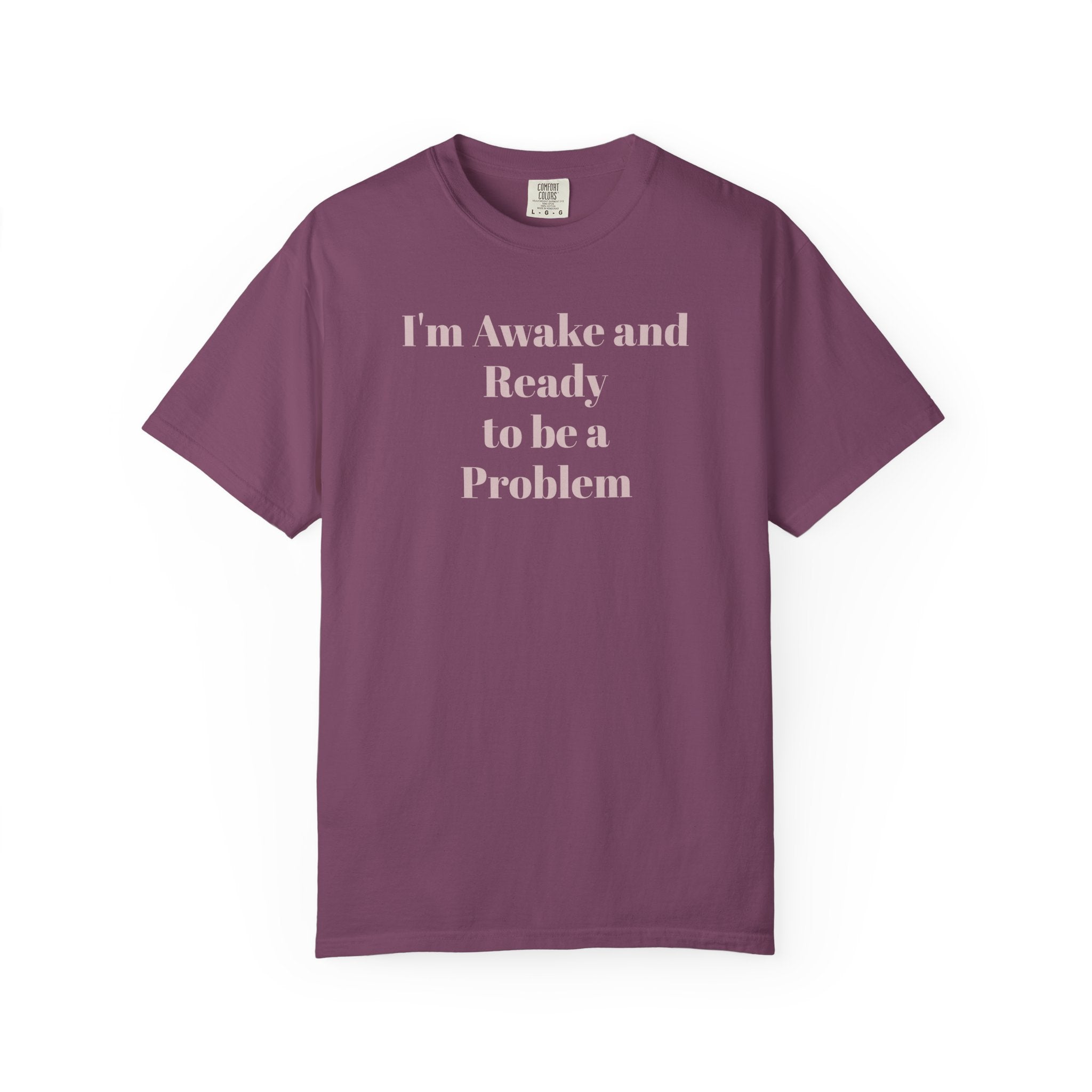 Graphic T-Shirt — "I'm Awake and Ready to be a Problem" Casual Streetwear Tee