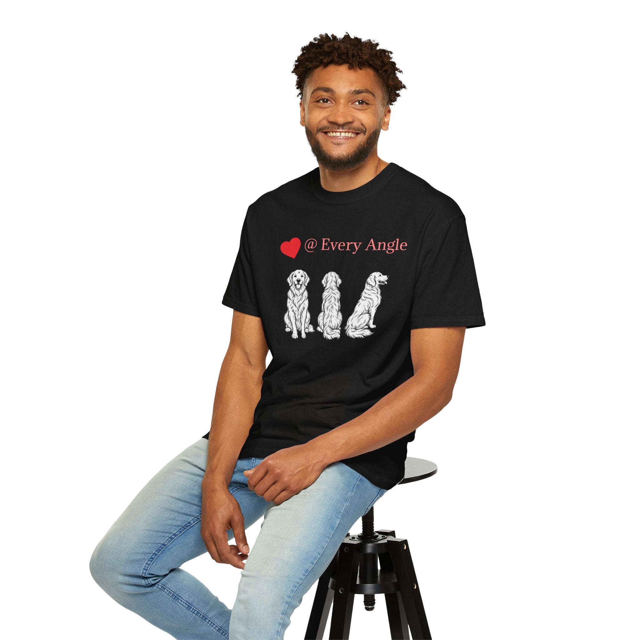 Golden Retriever Love T-Shirt — “@ Every Angle” Dog Portrait Tee - We can Customize with your dog breed