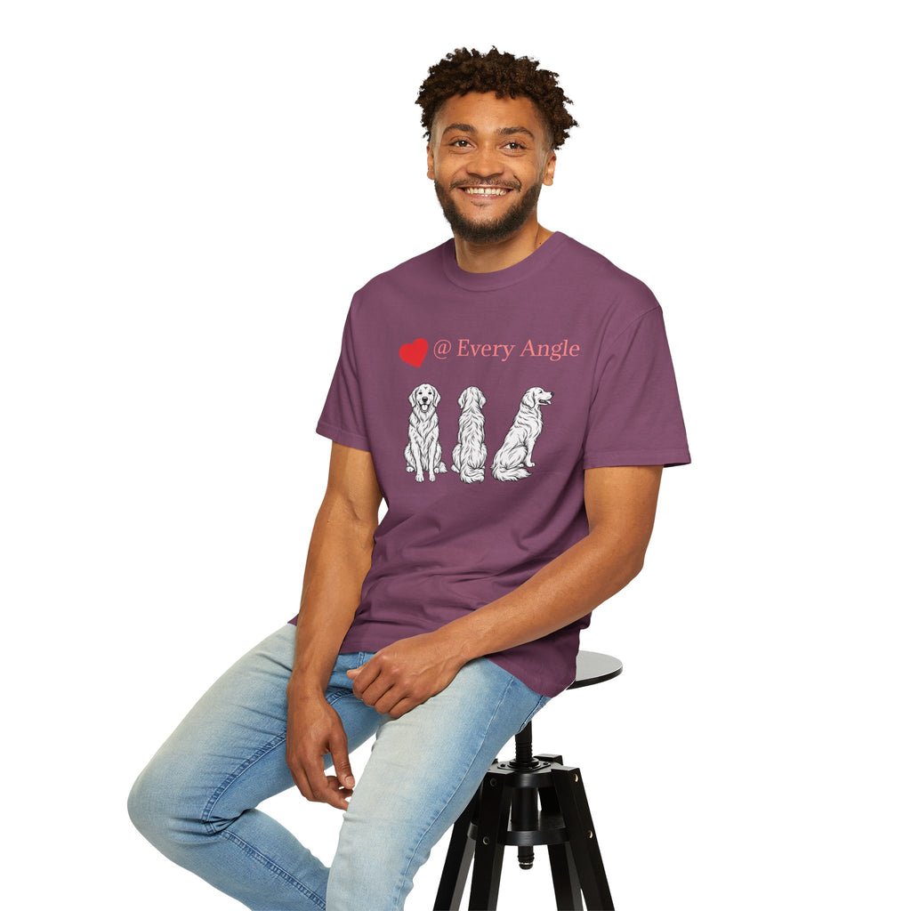 Golden Retriever Love T-Shirt — “@ Every Angle” Dog Portrait Tee - We can Customize with your dog breed