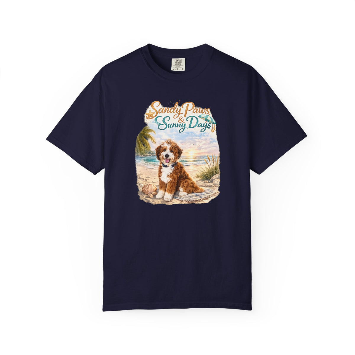 Sandy Paws Sunny Days T-Shirt — Unisex Comfort Colors Graphic Tee