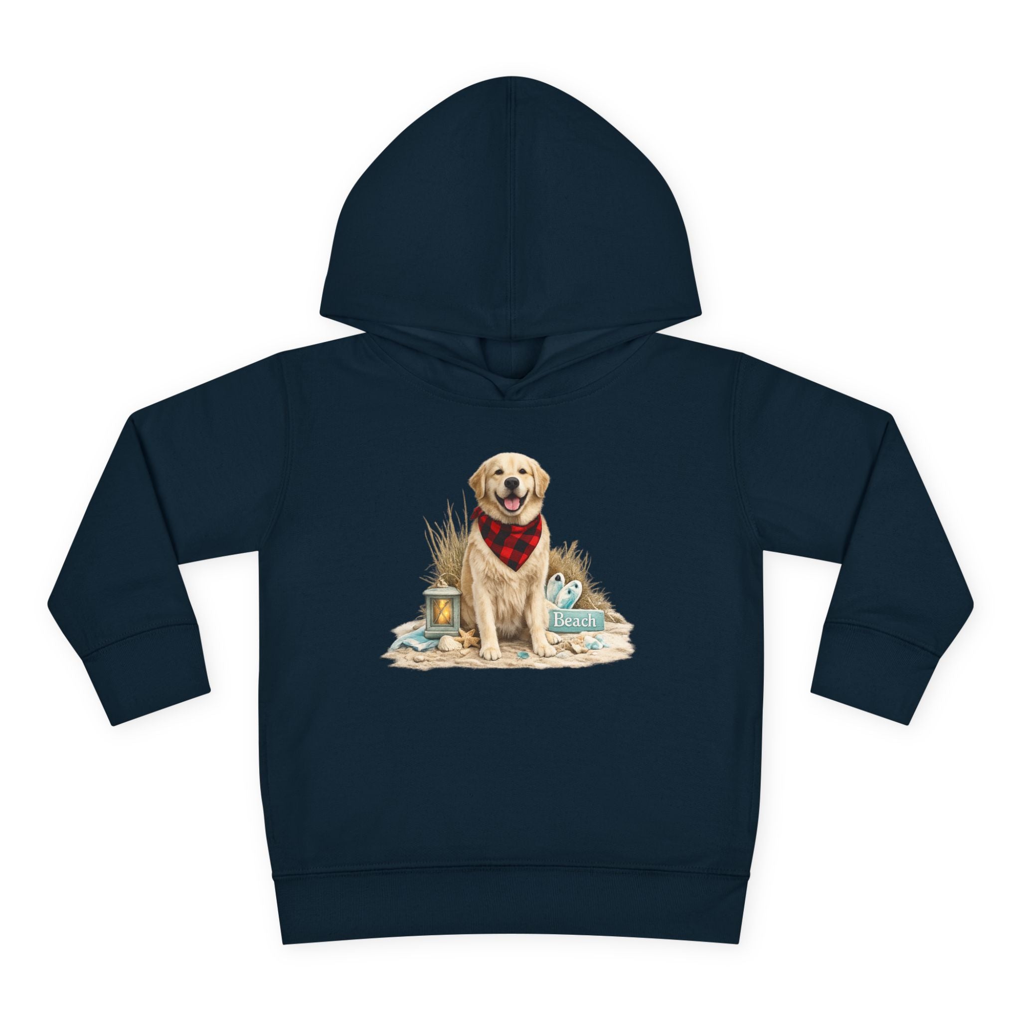 Toddler Hoodie — Golden Retriever with Bandana Graphic