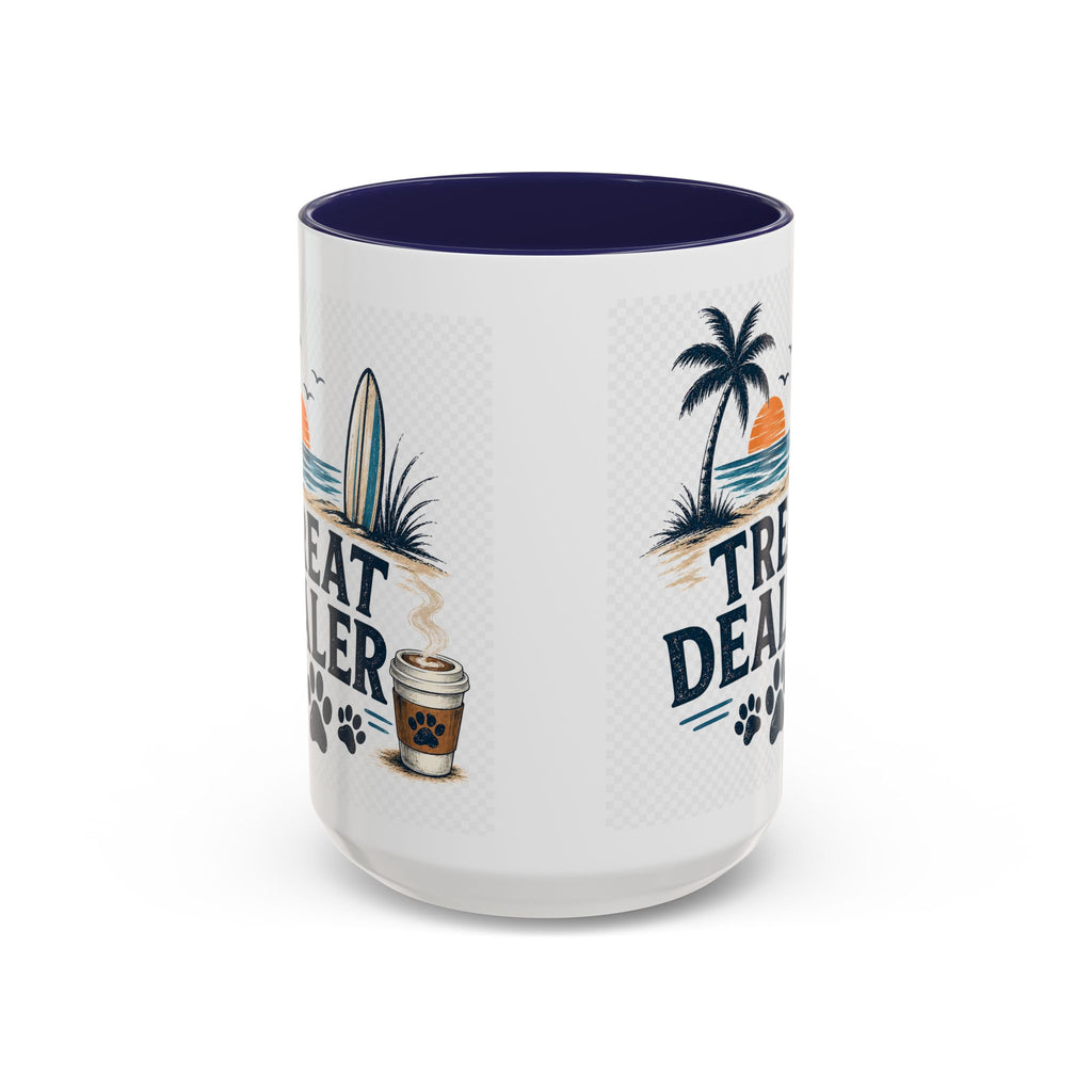 Treat Dealer Coffee Mug – Beach Paw Print Design (15oz)