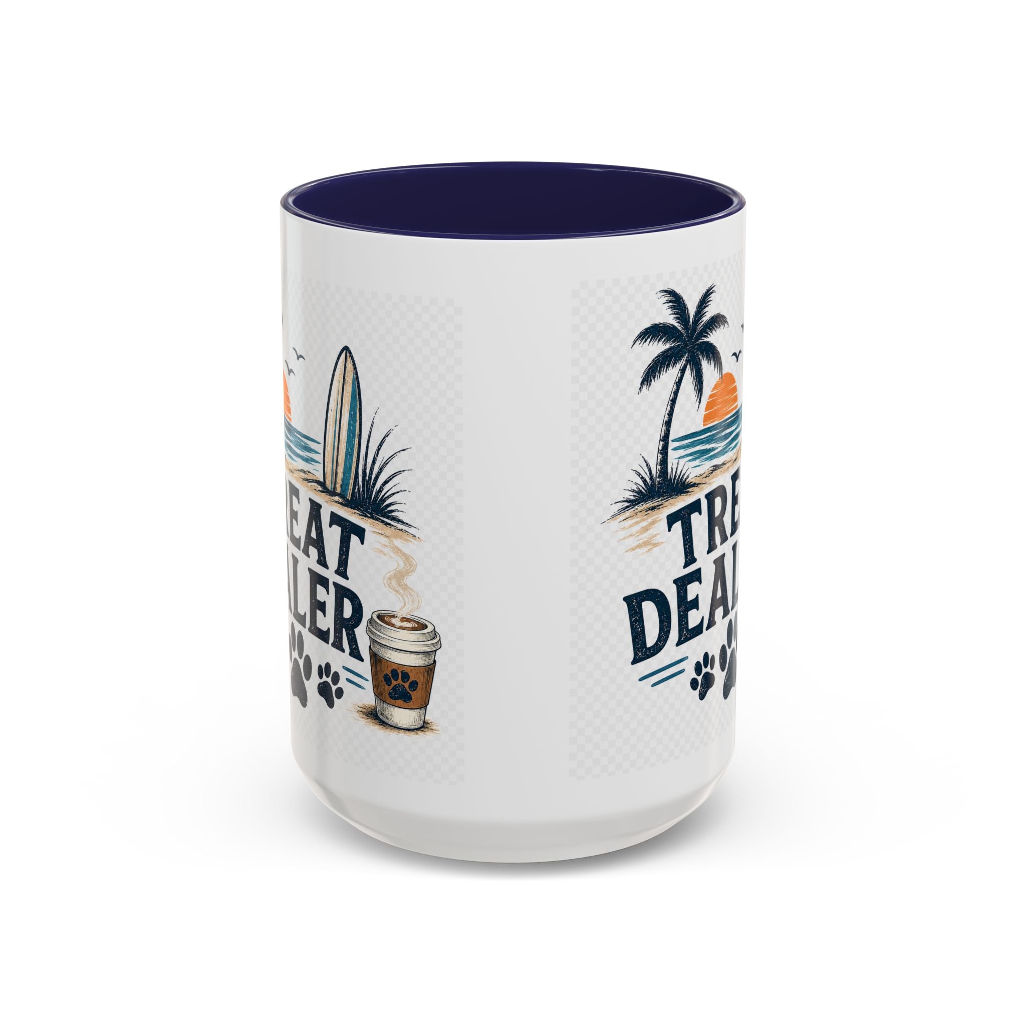 Treat Dealer Coffee Mug – Beach Paw Print Design (15oz)