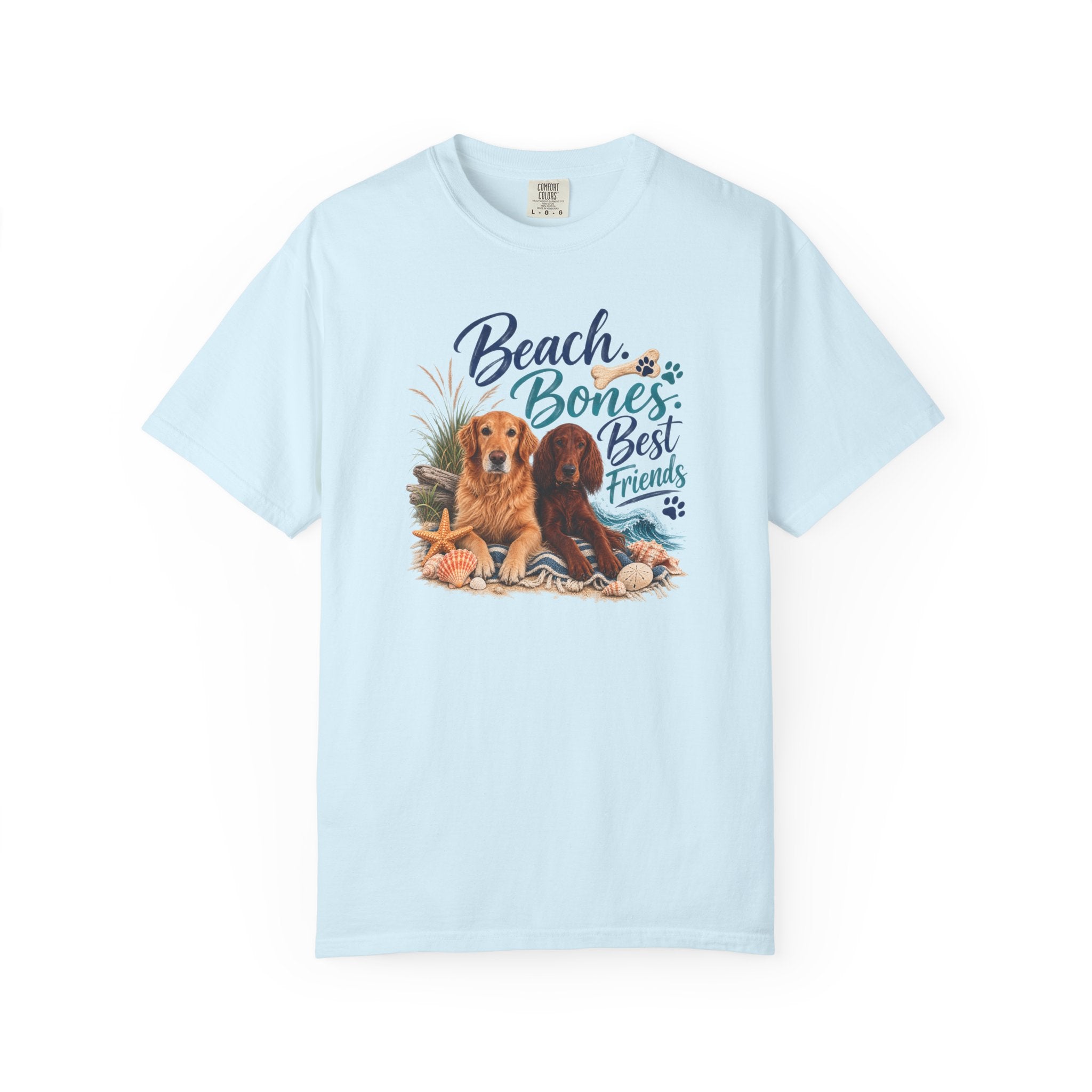 Beach Bones Best Friends Unisex Soft T-Shirt — Dog Lover Beach Tee