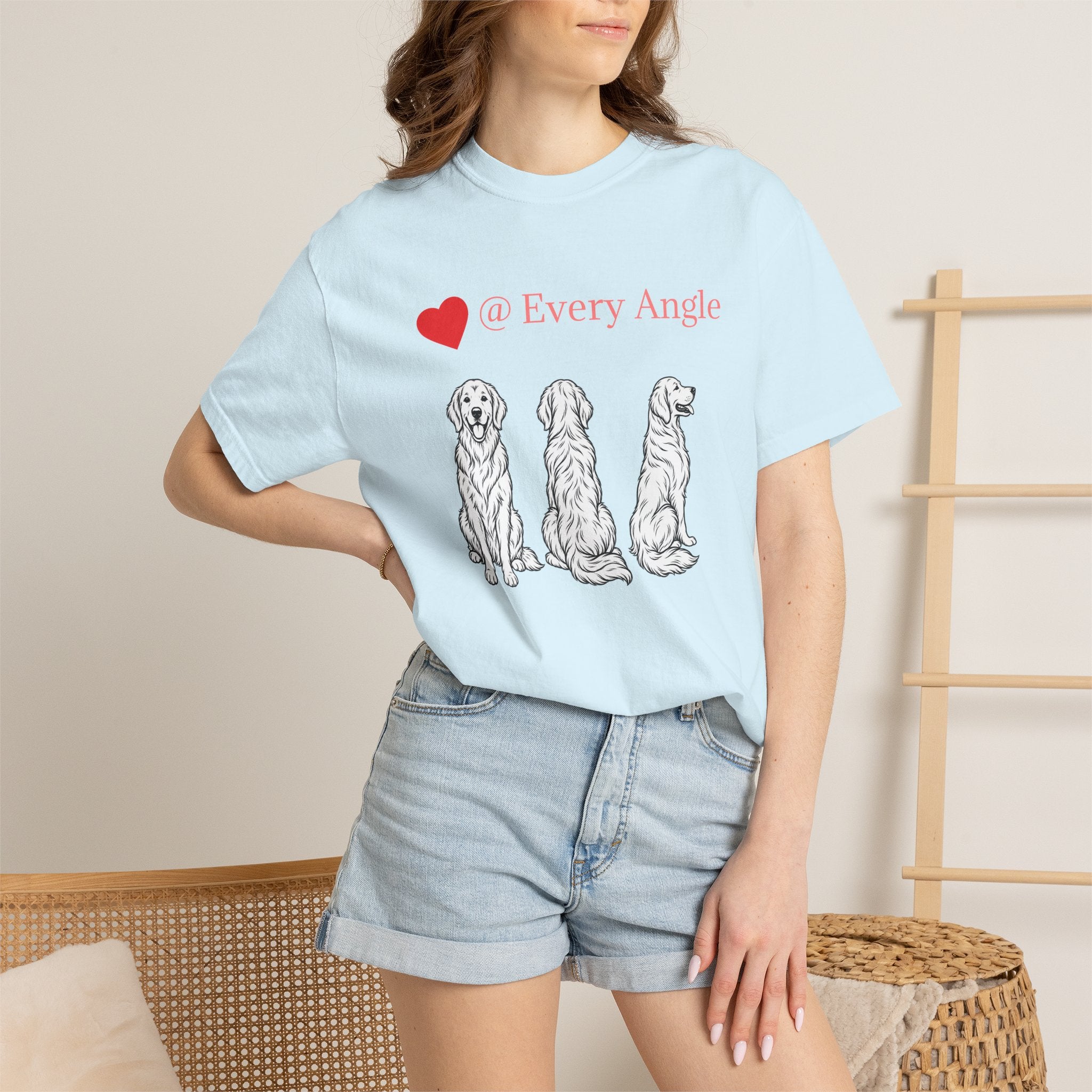 Golden Retriever Love T-Shirt — “@ Every Angle” Dog Portrait Tee - We can Customize with your dog breed