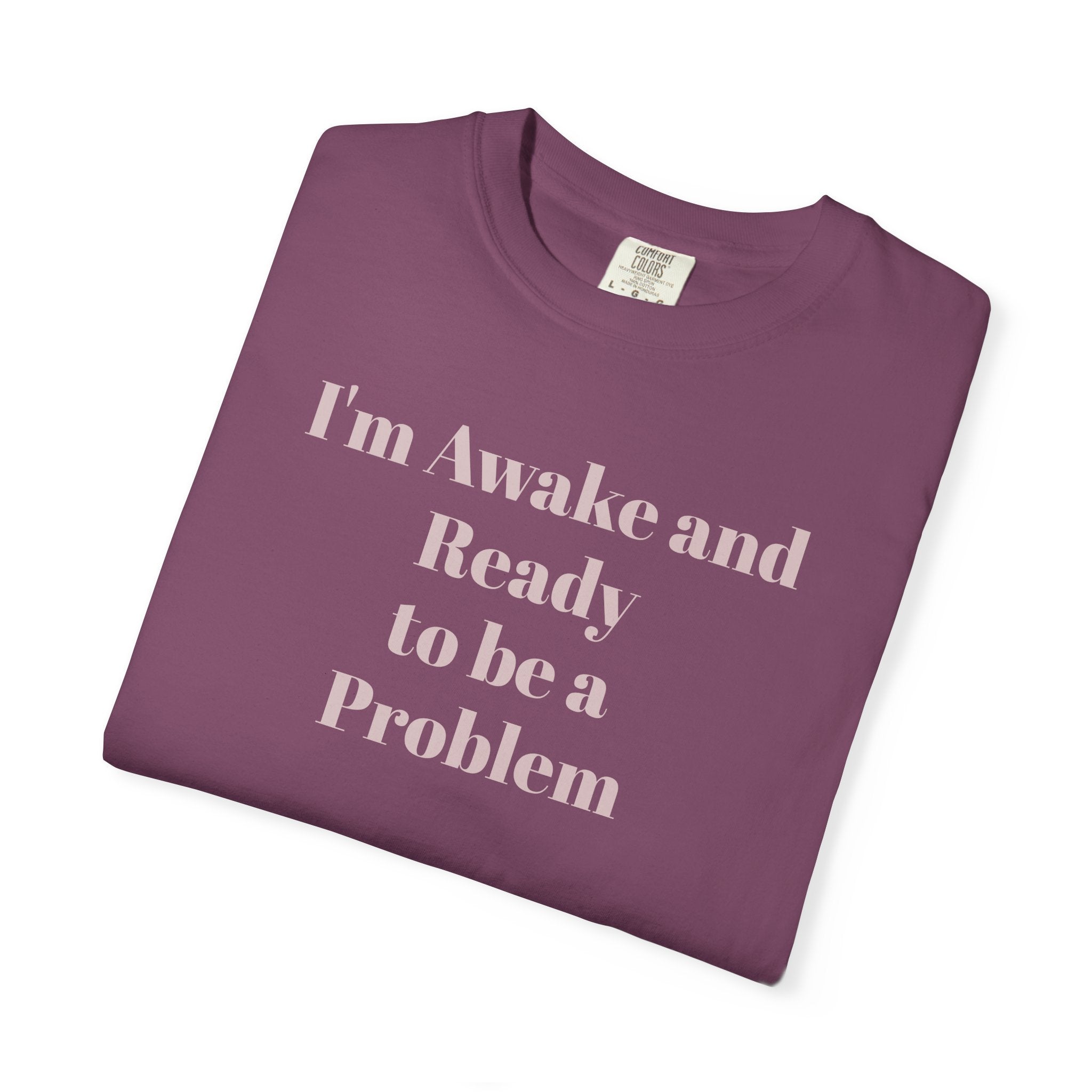 Graphic T-Shirt — "I'm Awake and Ready to be a Problem" Casual Streetwear Tee