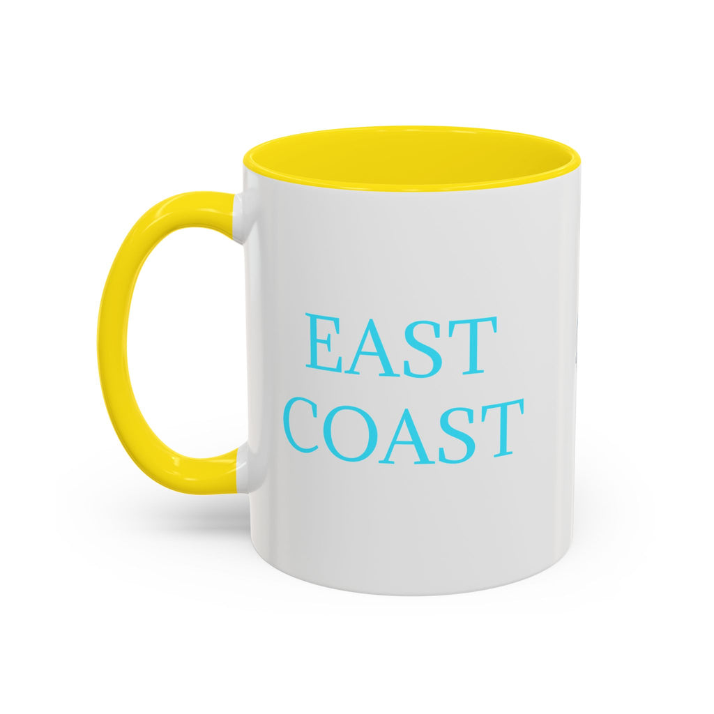 EAST Coast Coffee Mug — Coastal Blue Accent Ceramic Mug (11/15oz)