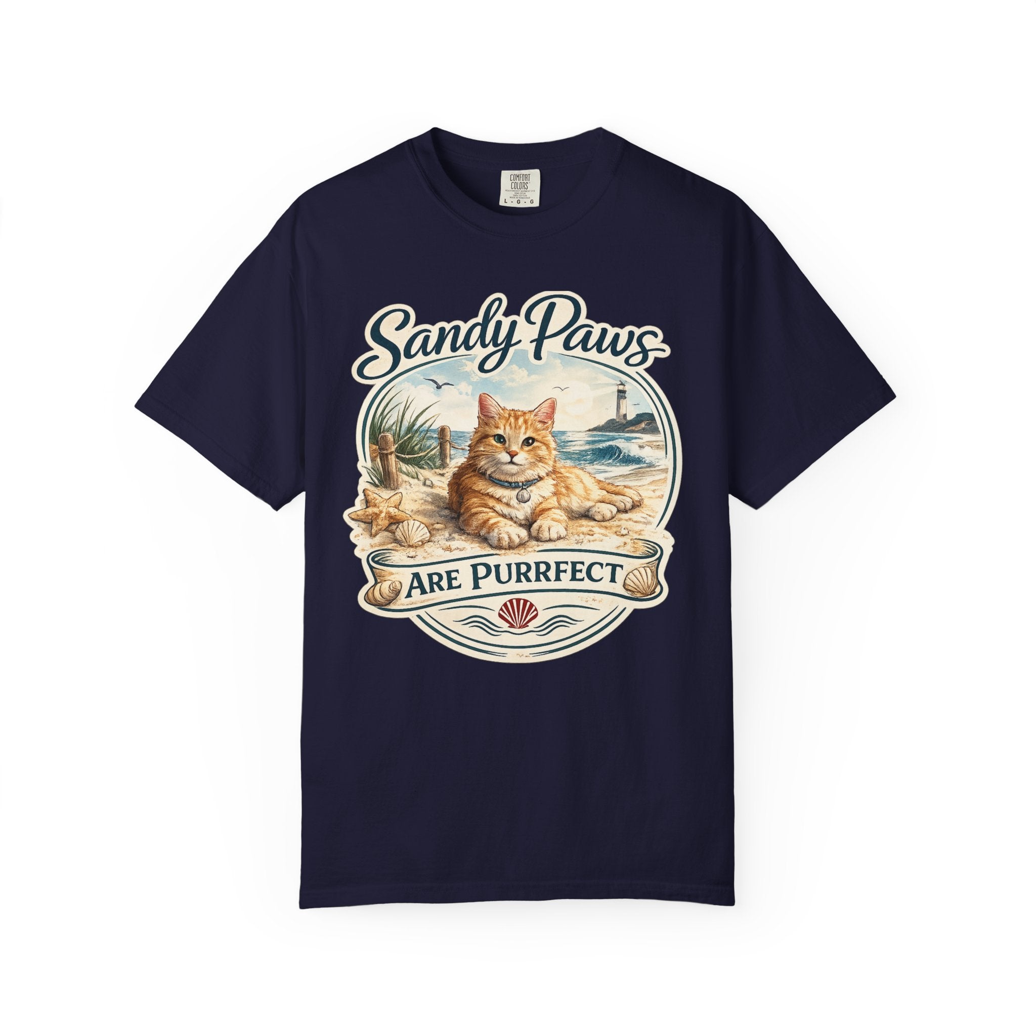 Sandy Paws Are Purrfect Beach Cat T-Shirt