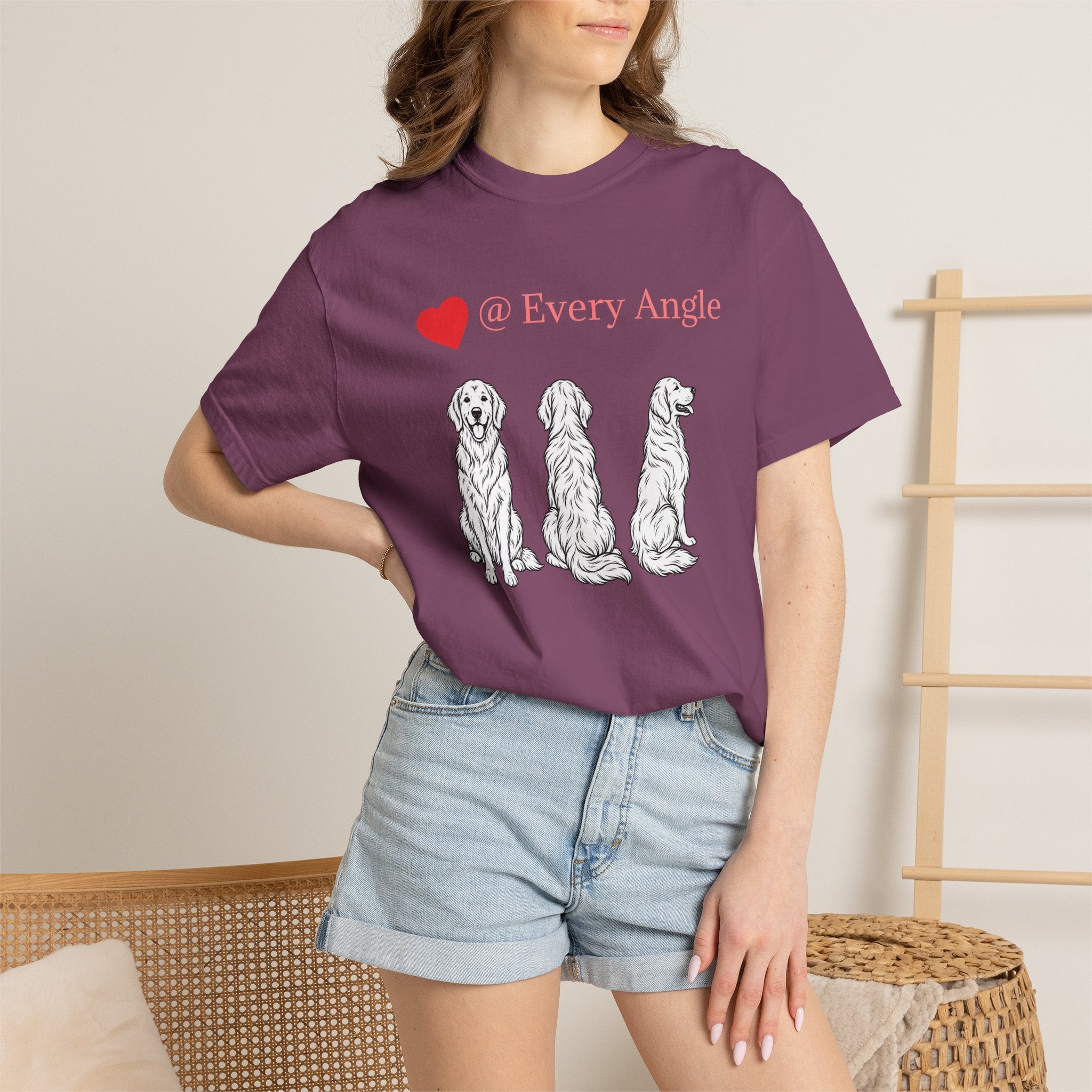 Golden Retriever Love T-Shirt — “@ Every Angle” Dog Portrait Tee - We can Customize with your dog breed