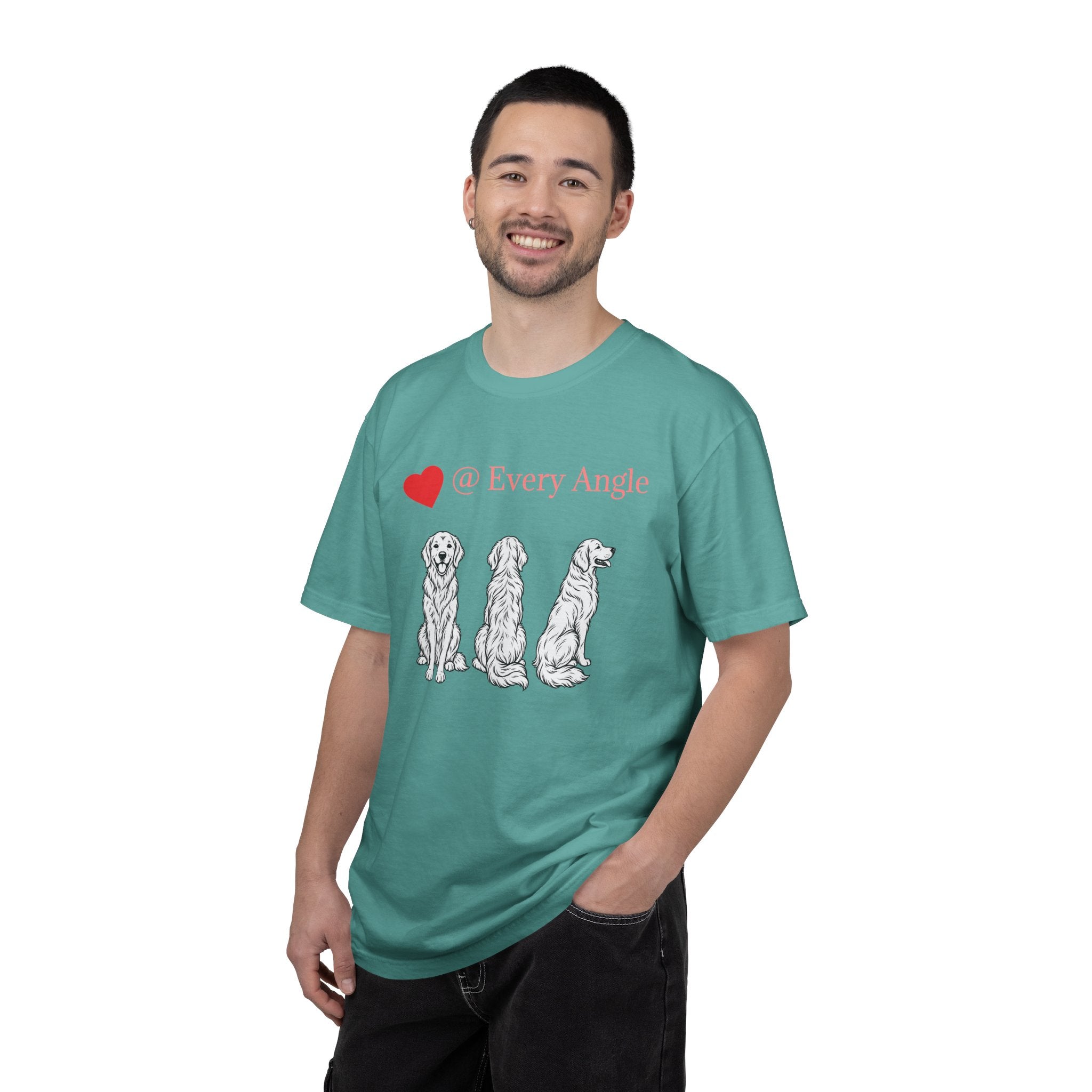 Golden Retriever Love T-Shirt — “@ Every Angle” Dog Portrait Tee - We can Customize with your dog breed