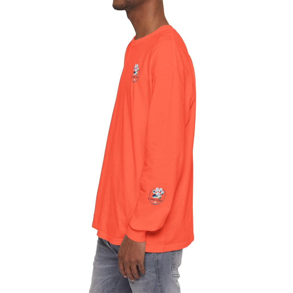 Coast & Paws Signature Soft Long Sleeve Tee — Coastal Paw Wave Graphic