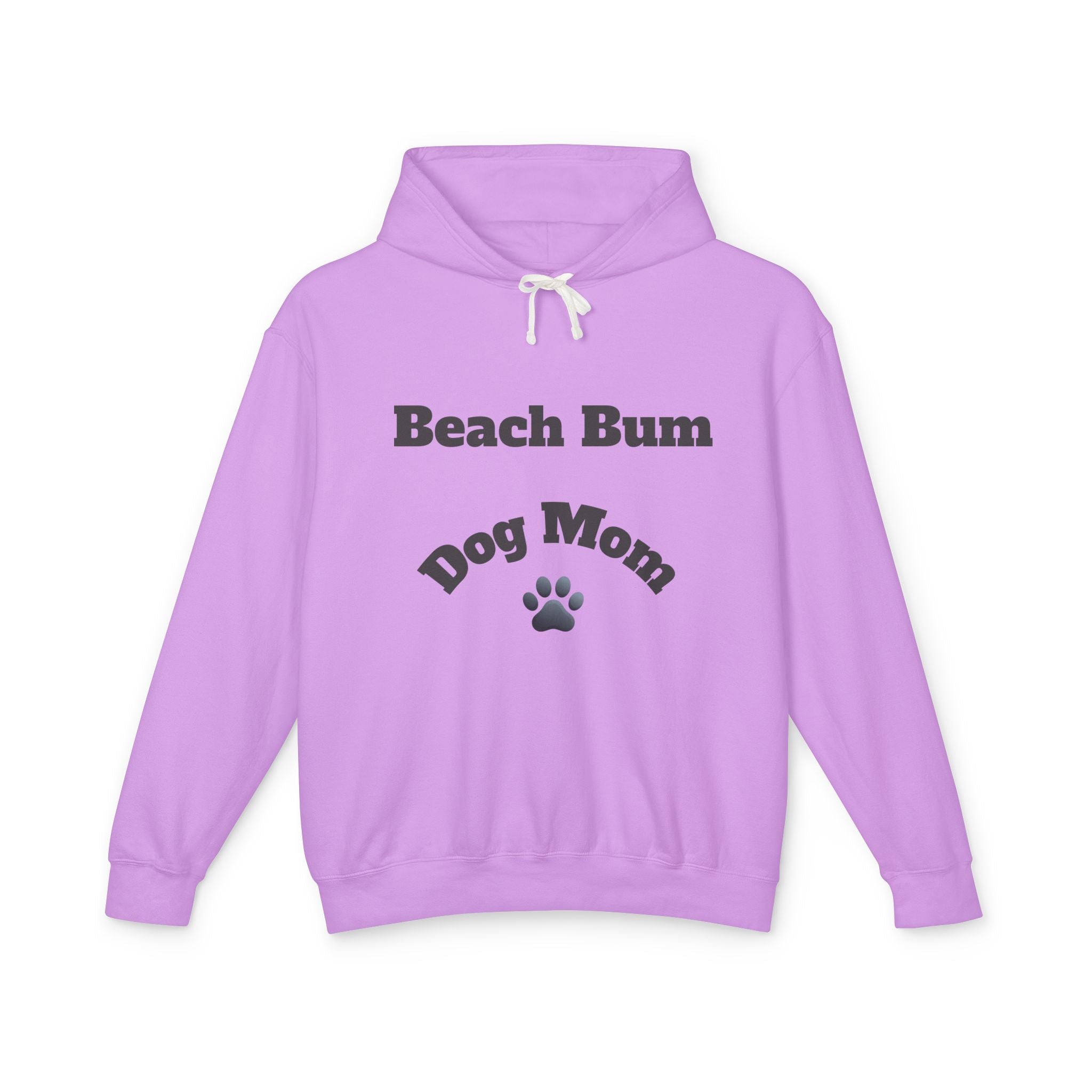 Beach Bum Dog Mom Hoodie — Paw Print Lightweight Comfort Colors Hooded Sweatshirt