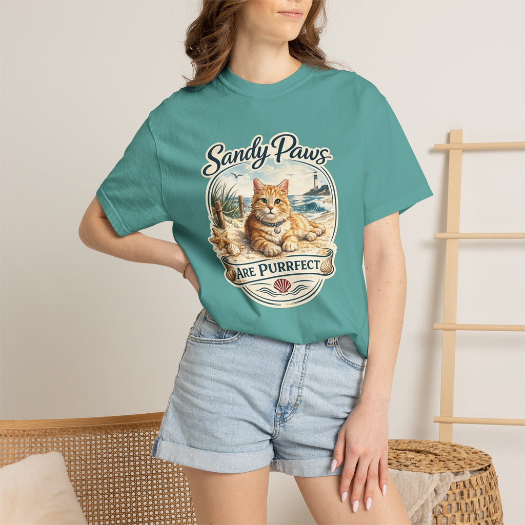 Sandy Paws Are Purrfect Beach Cat T-Shirt