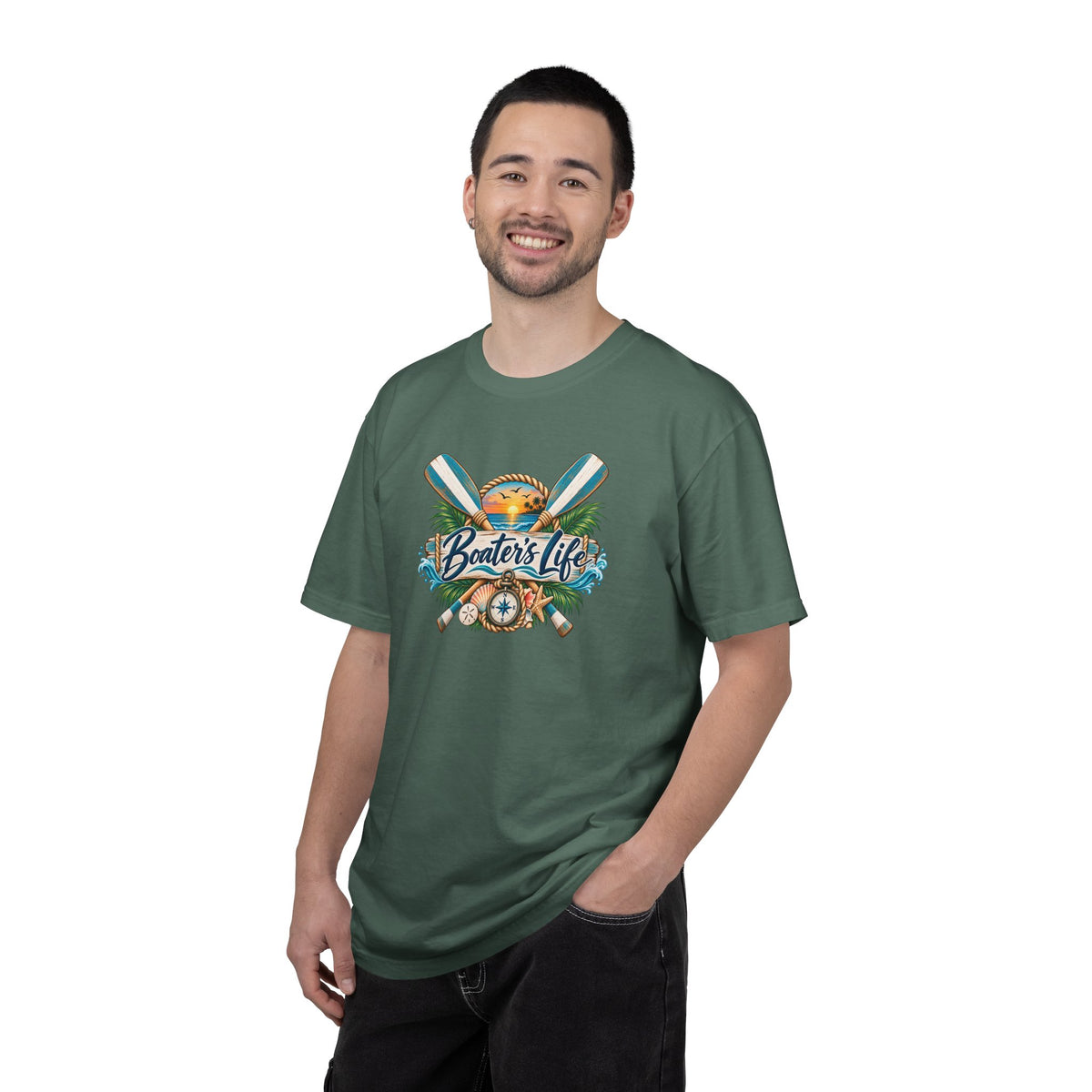 Boater's Life T-Shirt — Nautical Oars & Compass Beach Tee