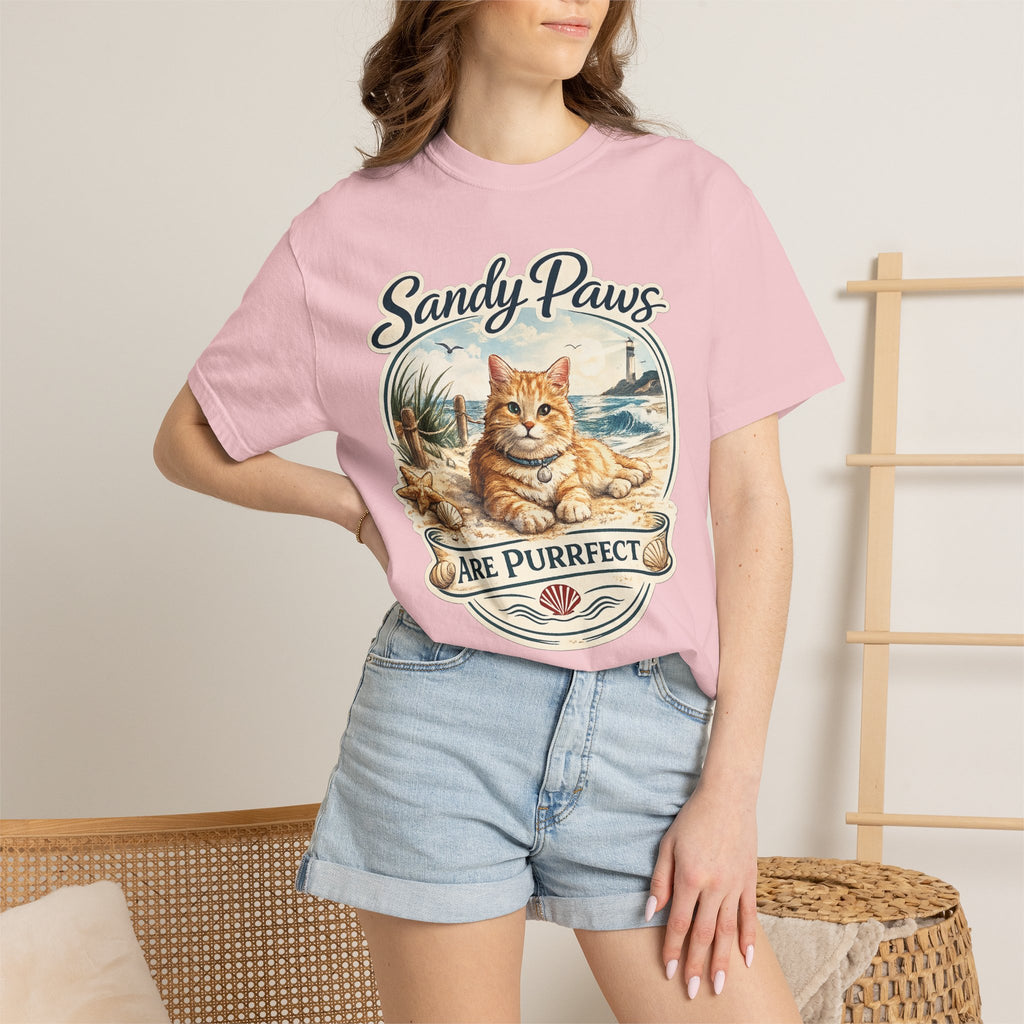 Sandy Paws Are Purrfect Beach Cat T-Shirt