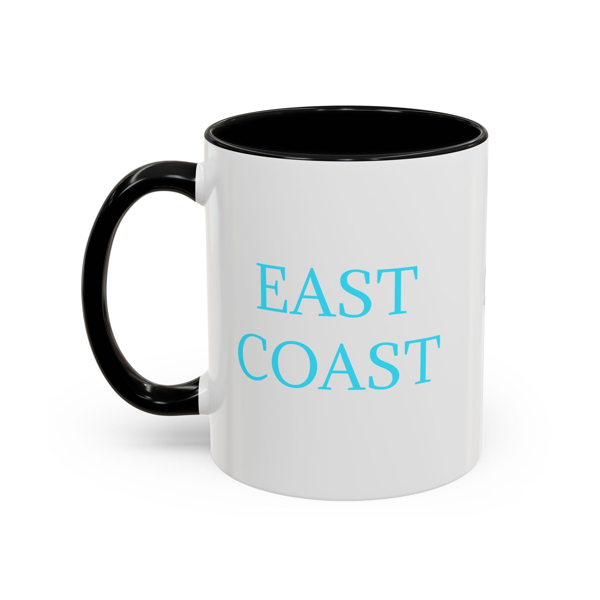 EAST Coast Coffee Mug — Coastal Blue Accent Ceramic Mug (11/15oz)