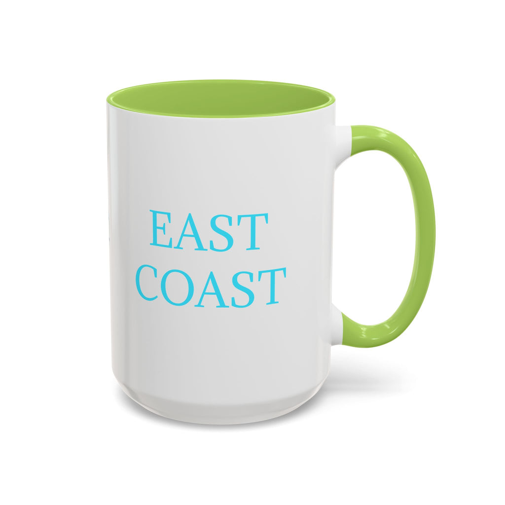 EAST Coast Coffee Mug — Coastal Blue Accent Ceramic Mug (11/15oz)