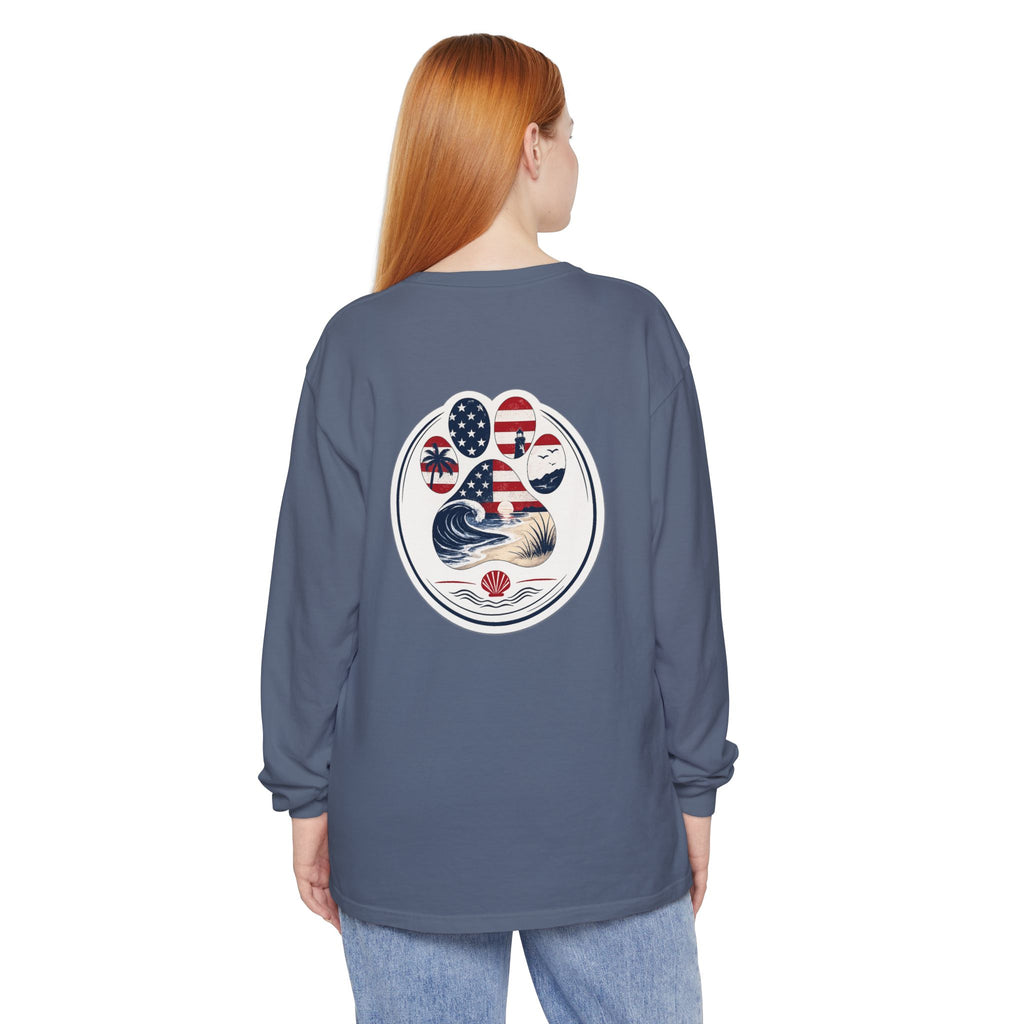 Patriotic Coast & Paws Signature Long Sleeve T‑Shirt