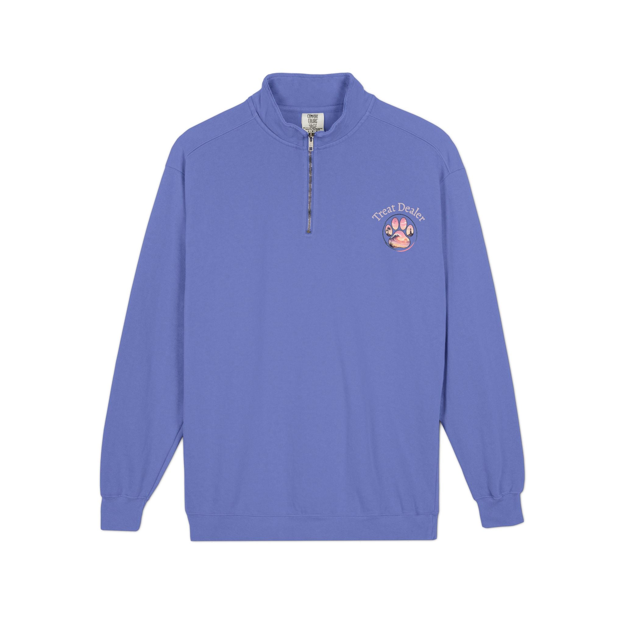 Quarter-Zip Sweatshirt — "Treat Dealer" Paw