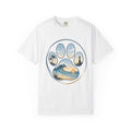 Ocean Paw Surf T-Shirt — Beach Sunset Paw Print Tee