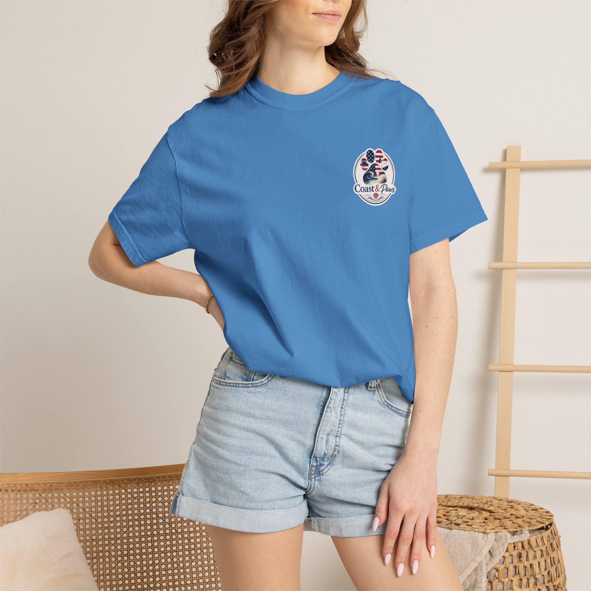 Coast & Paws Signature (Red, White & Blue) Unisex Garment-Dyed T-shirt