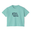 Paws, Prosecco, Repeat Boxy Tee — Crop Shirt