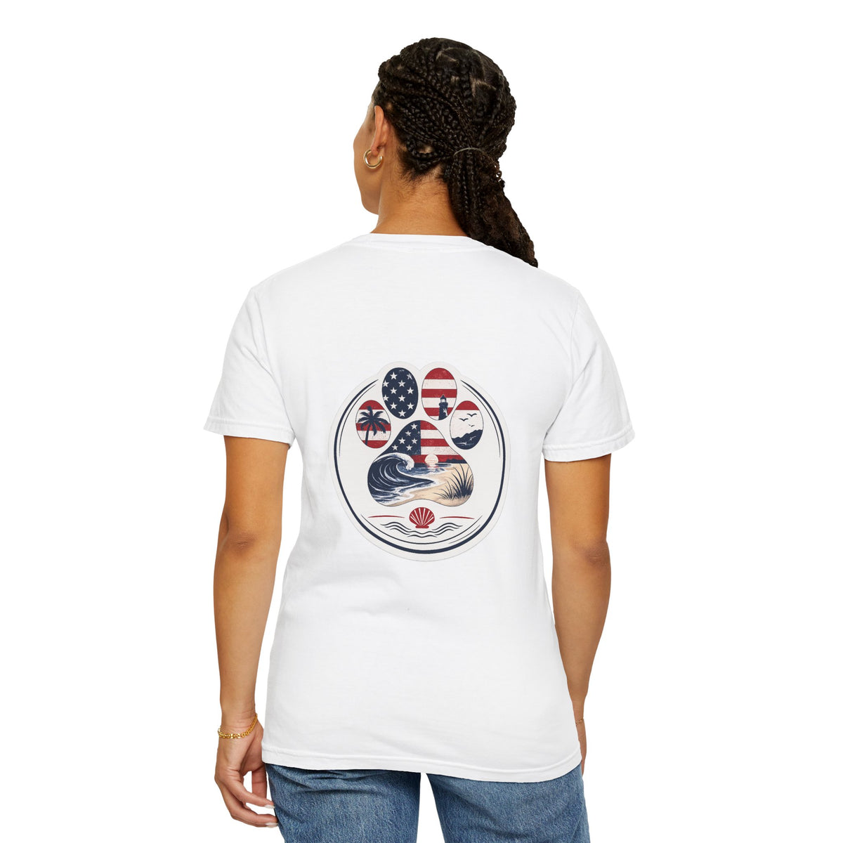Coast & Paws Signature (Red, White & Blue) Unisex Garment-Dyed T-shirt