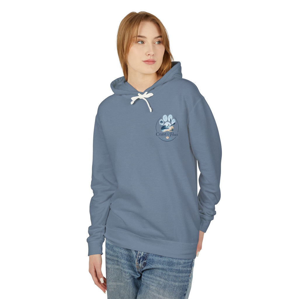 Coast & Paws Signature (Coastal Blue) Hoodie | Unisex Garment Dyed