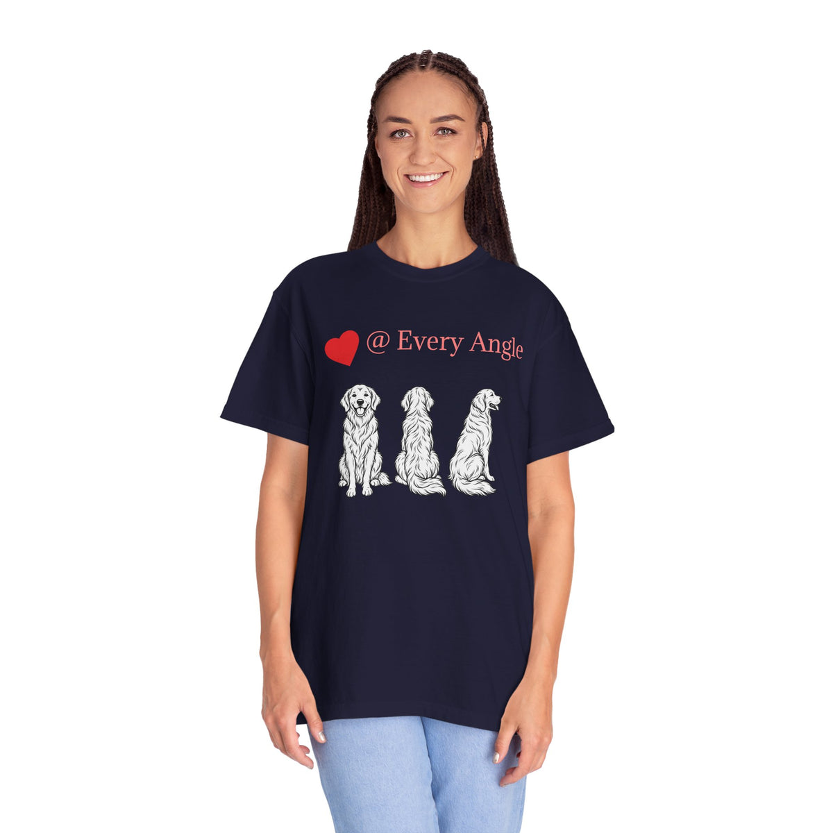 Golden Retriever Love T-Shirt — “@ Every Angle” Dog Portrait Tee - We can Customize with your dog breed