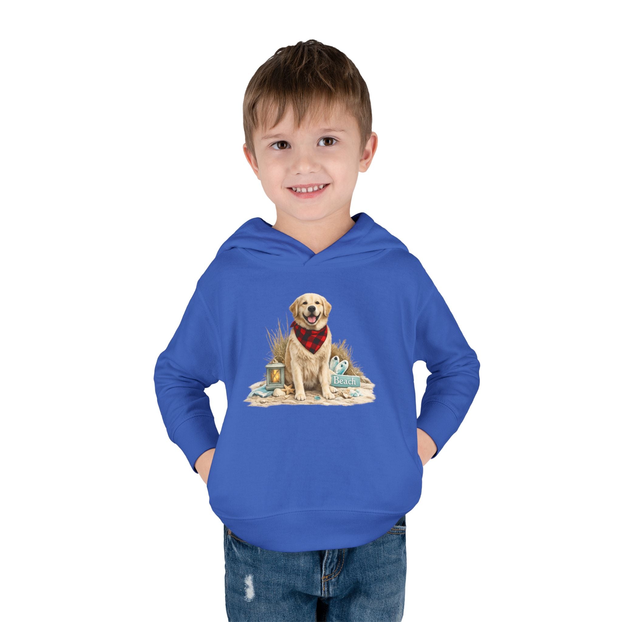 Toddler Hoodie — Golden Retriever with Bandana Graphic