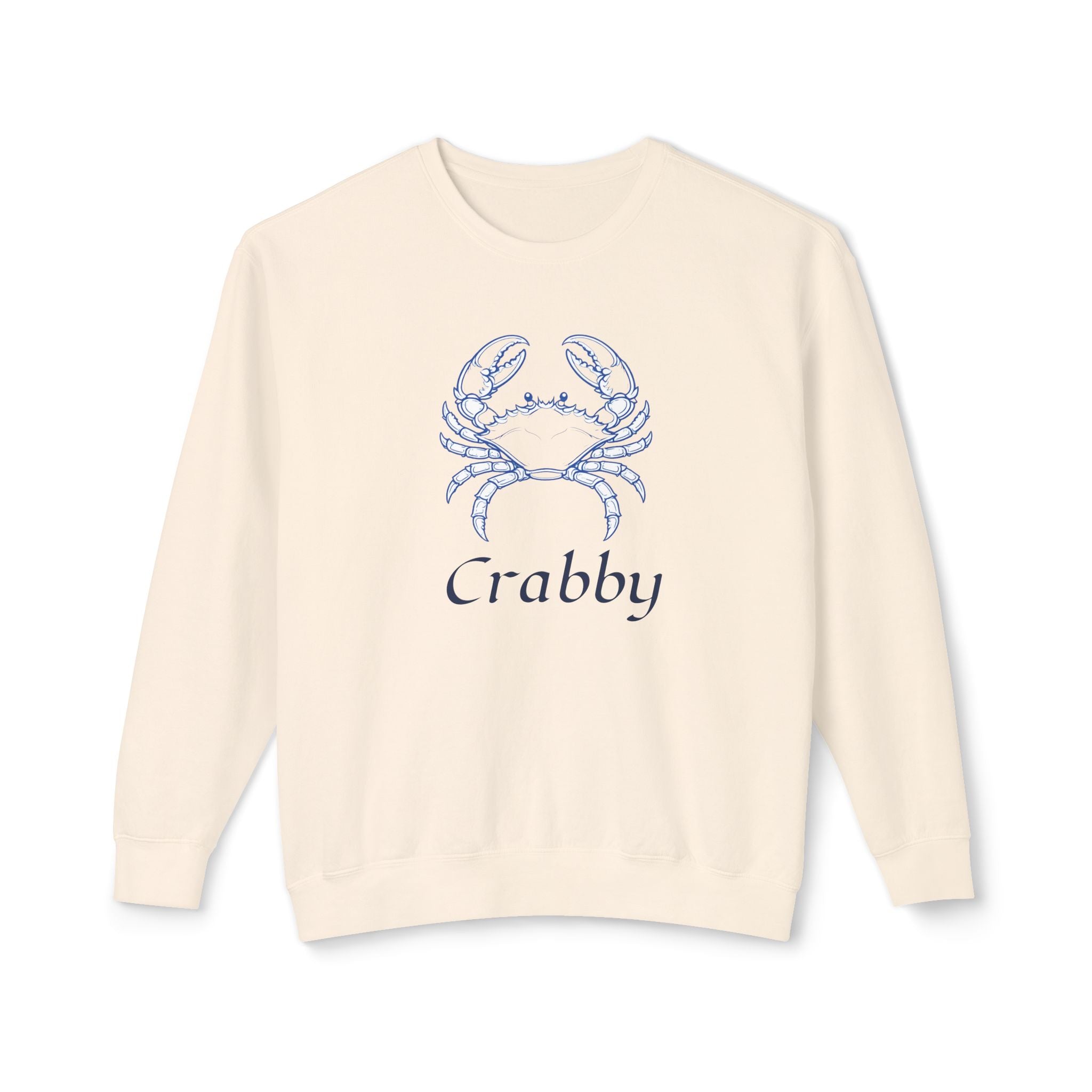 Crabby Blue Crab Sweatshirt — Coastal Nautical Crewneck