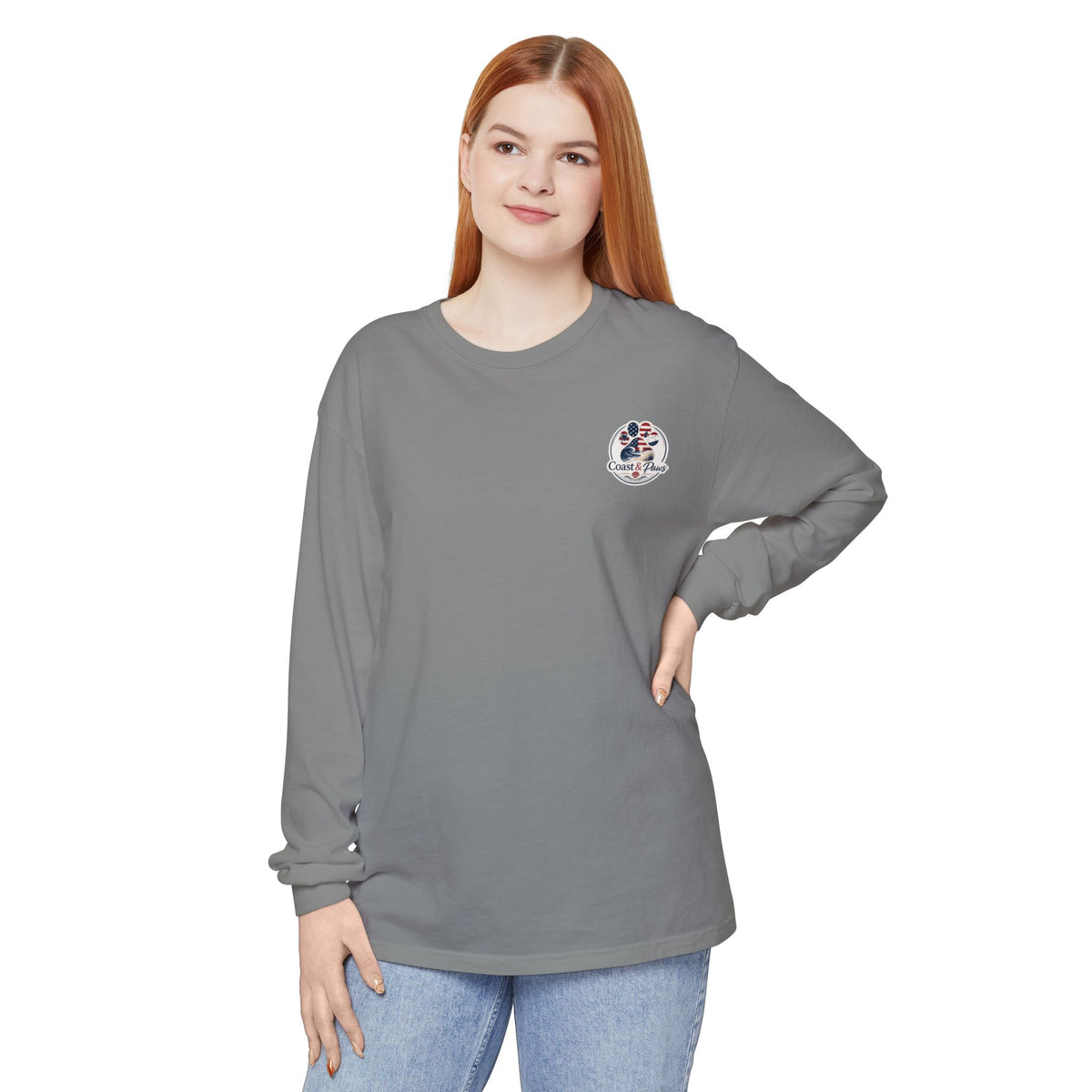 Patriotic Coast & Paws Signature Long Sleeve T‑Shirt