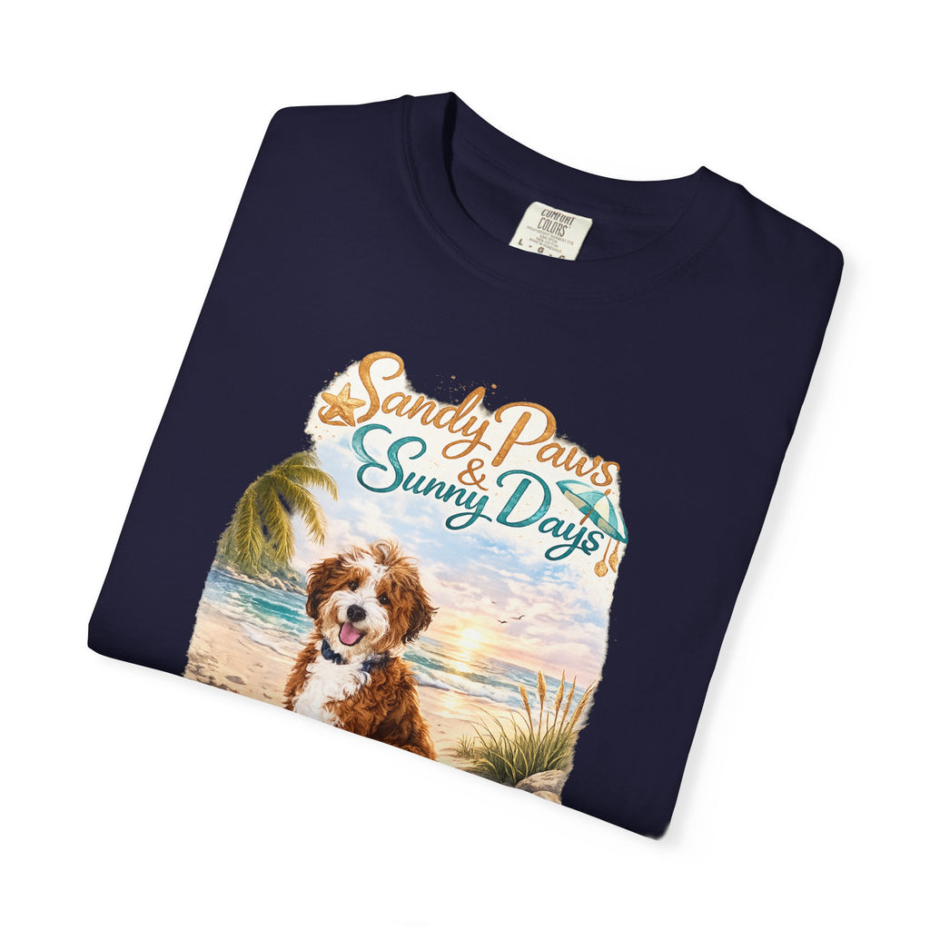Sandy Paws Sunny Days T-Shirt — Unisex Comfort Colors Graphic Tee